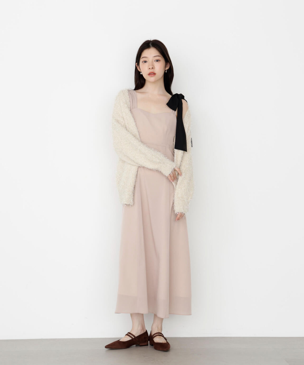 《EDIT COLOGNE》肩リボンキャミワンピース