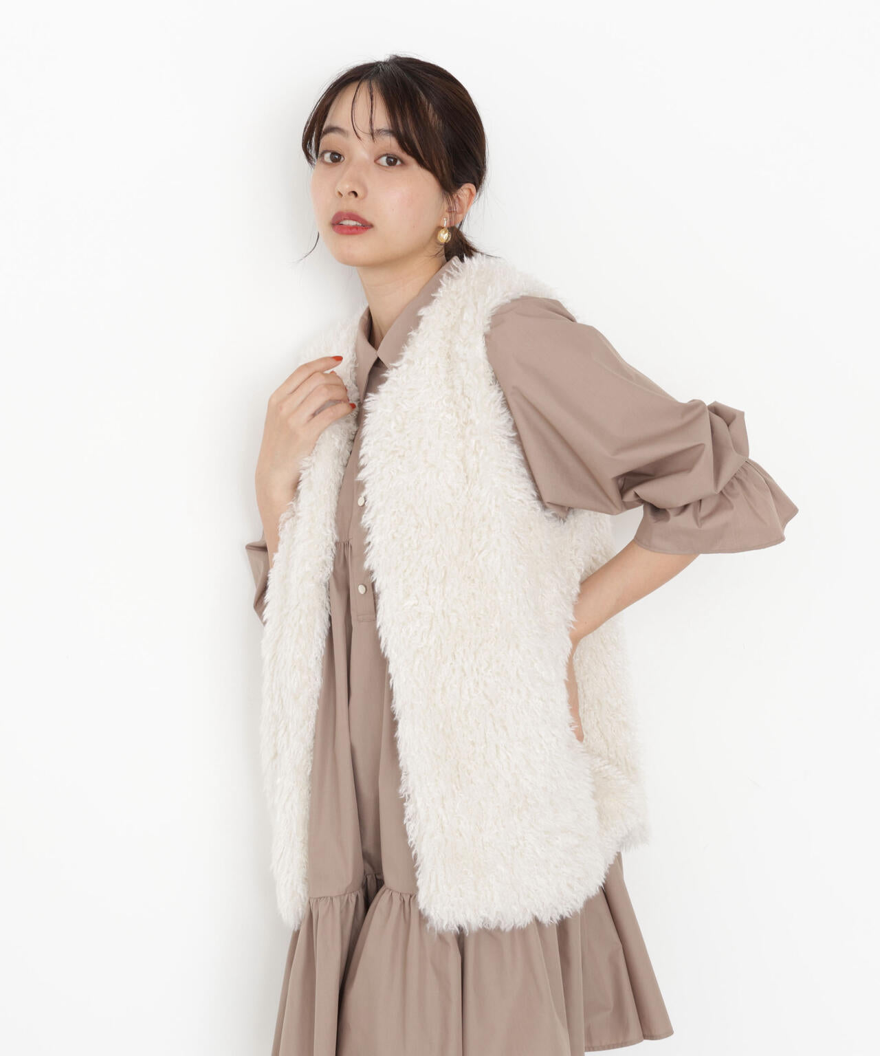 《EDIT COLOGNE》＜ウォッシャブル＞ティアードシャツミニワンピース【official site・一部店舗限定】