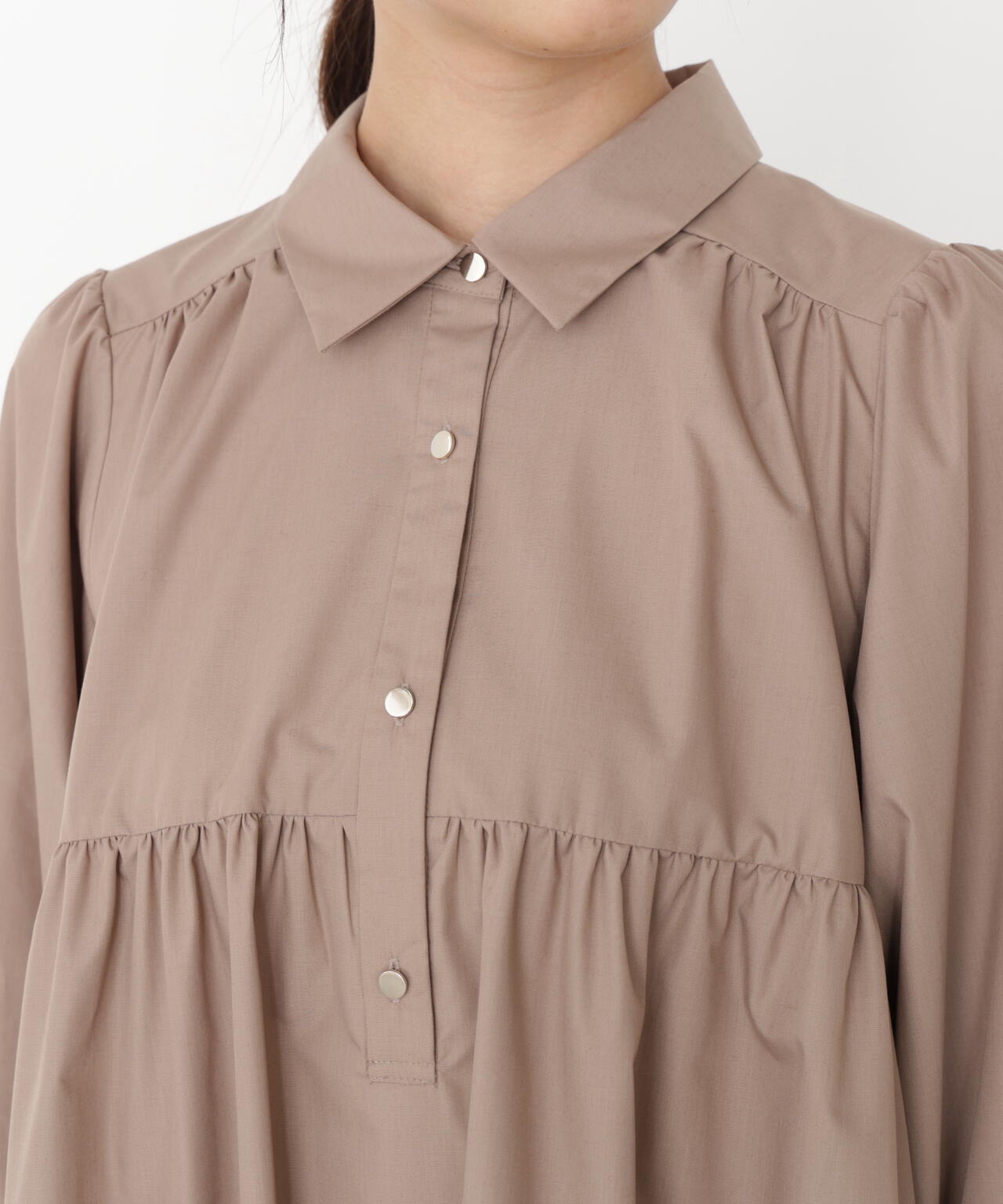 《EDIT COLOGNE》＜ウォッシャブル＞ティアードシャツミニワンピース【official site・一部店舗限定】