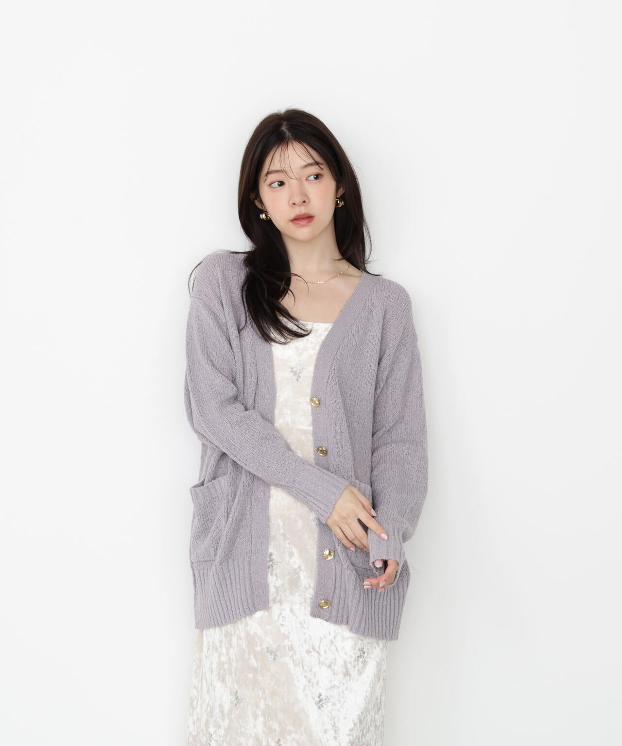 EDIT COLOGNE》刺繍ベロアキャミワンピース【official site・一部店舗