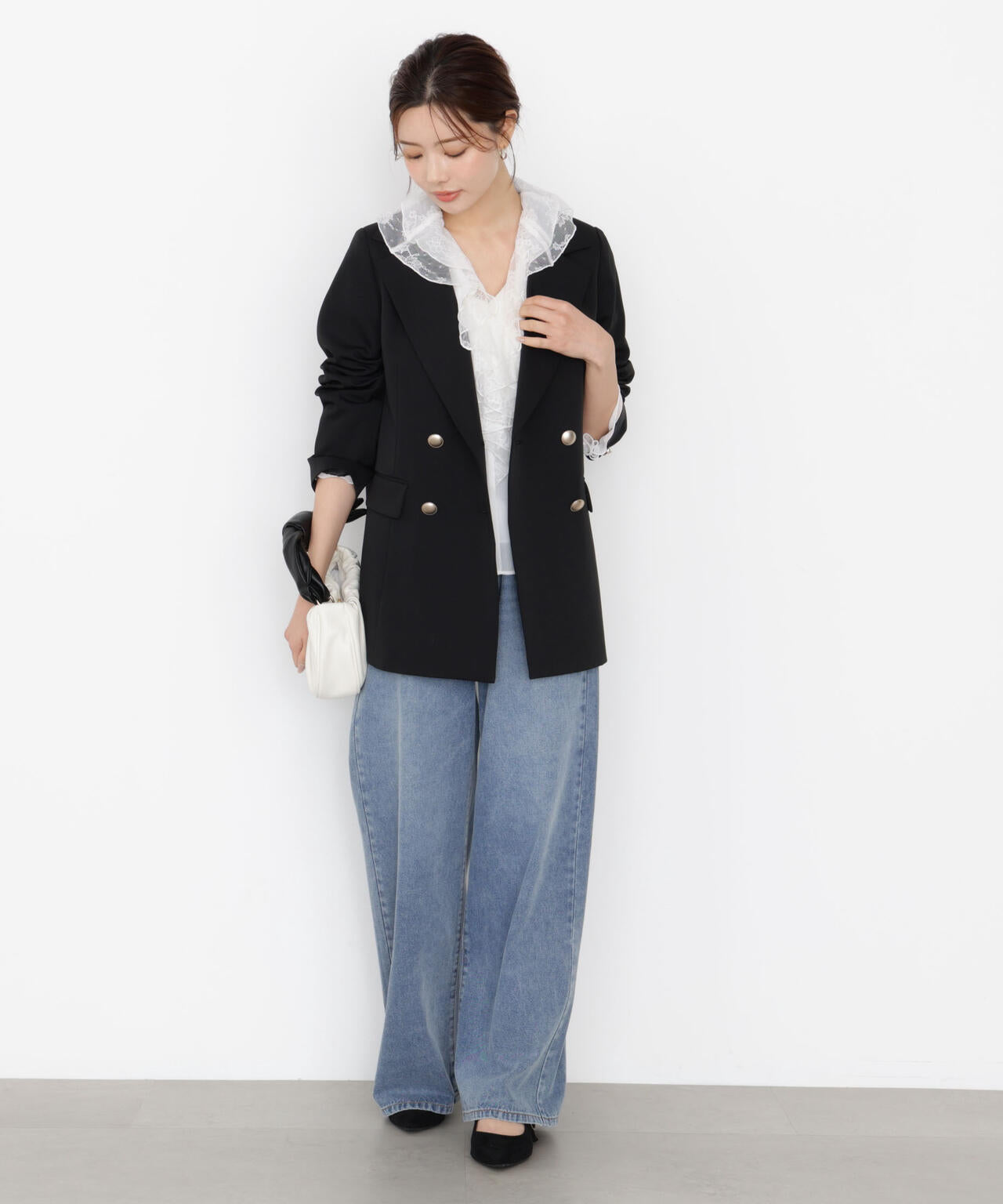 【松川星さん着用】ゴールド釦ダブルブレストジャケット