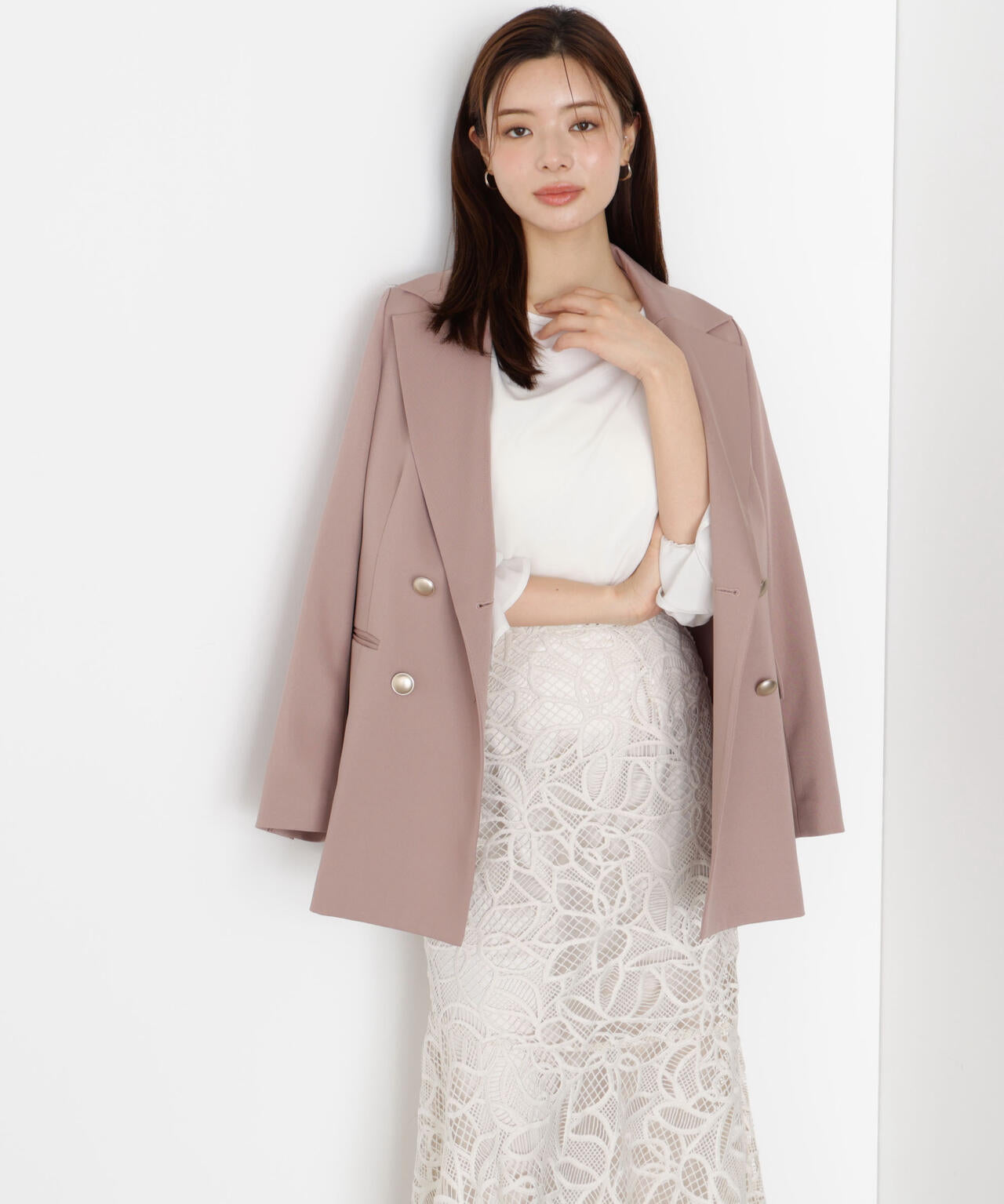 【松川星さん着用】ゴールド釦ダブルブレストジャケット