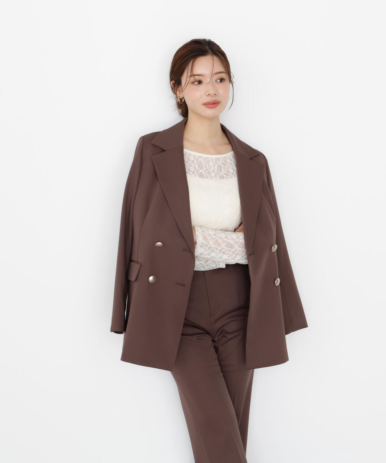 【松川星さん着用】ゴールド釦ダブルブレストジャケット