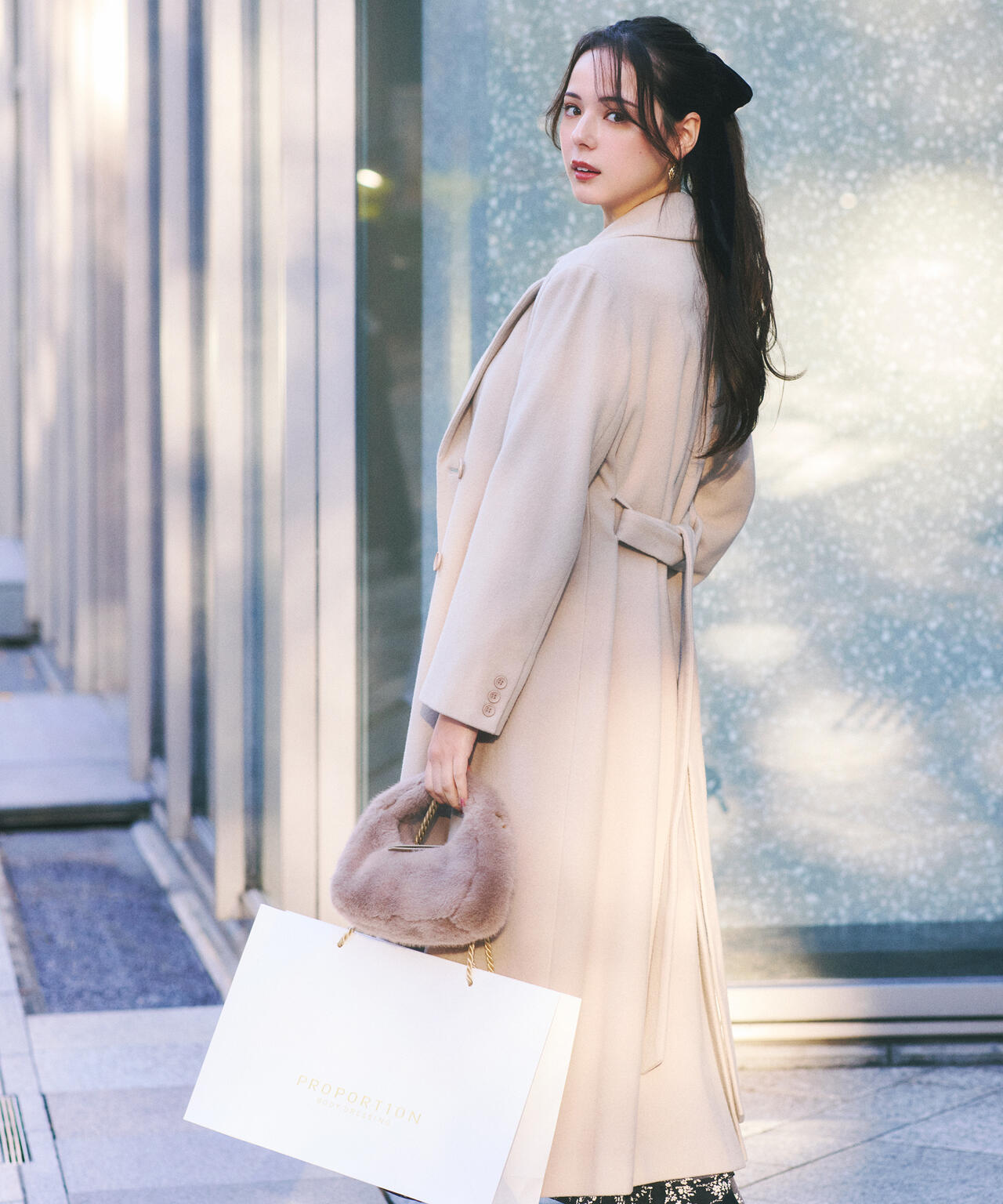 【青島心さん着用】ベルテッドレディーコート