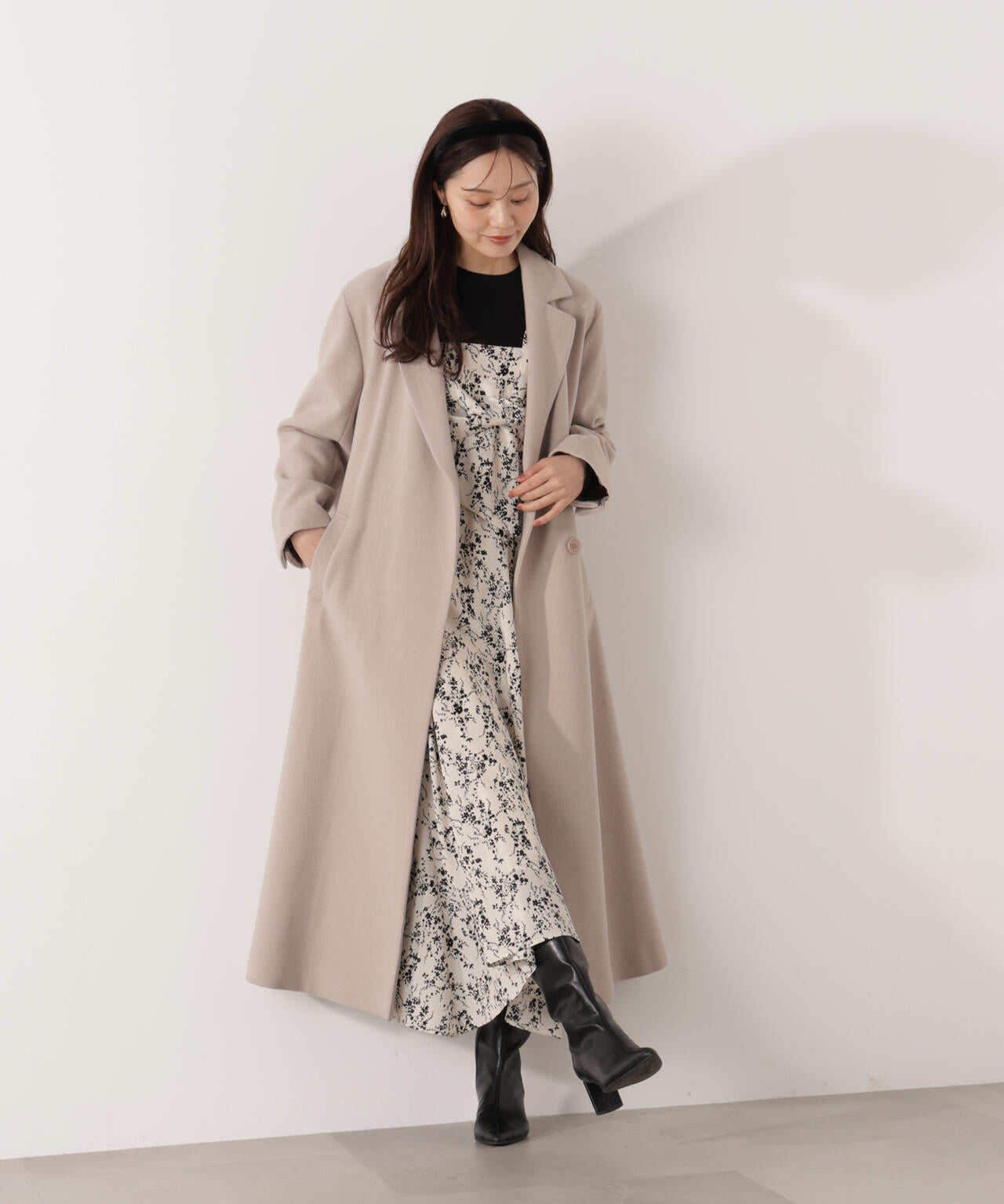 青島心さん着用】ベルテッドレディーコート | PROPORTION BODY