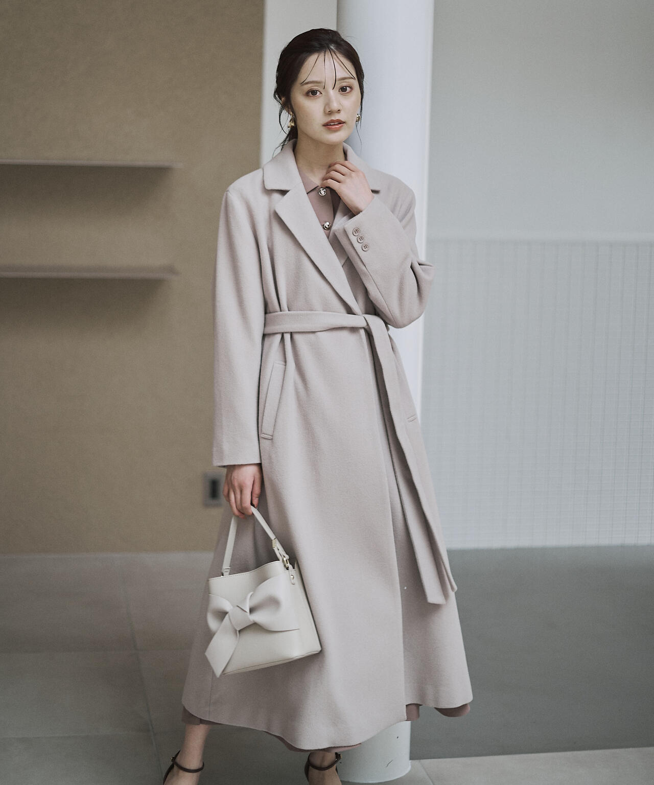 【青島心さん着用】ベルテッドレディーコート