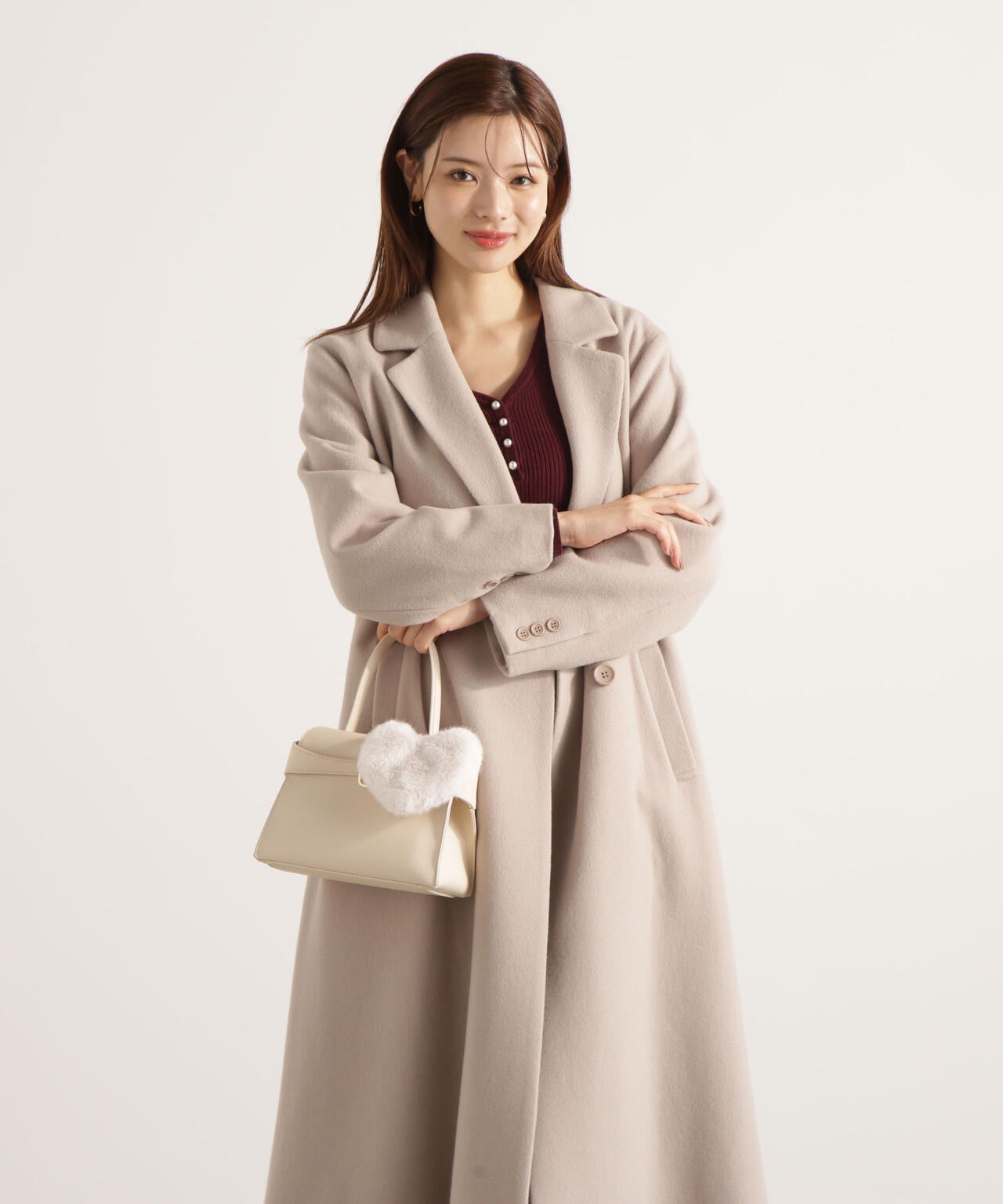 美品　プロポーションボディドレッシング　ウールコート　S 青島心さん着用】ベルテッドレディーコート | PROPORTION BODY