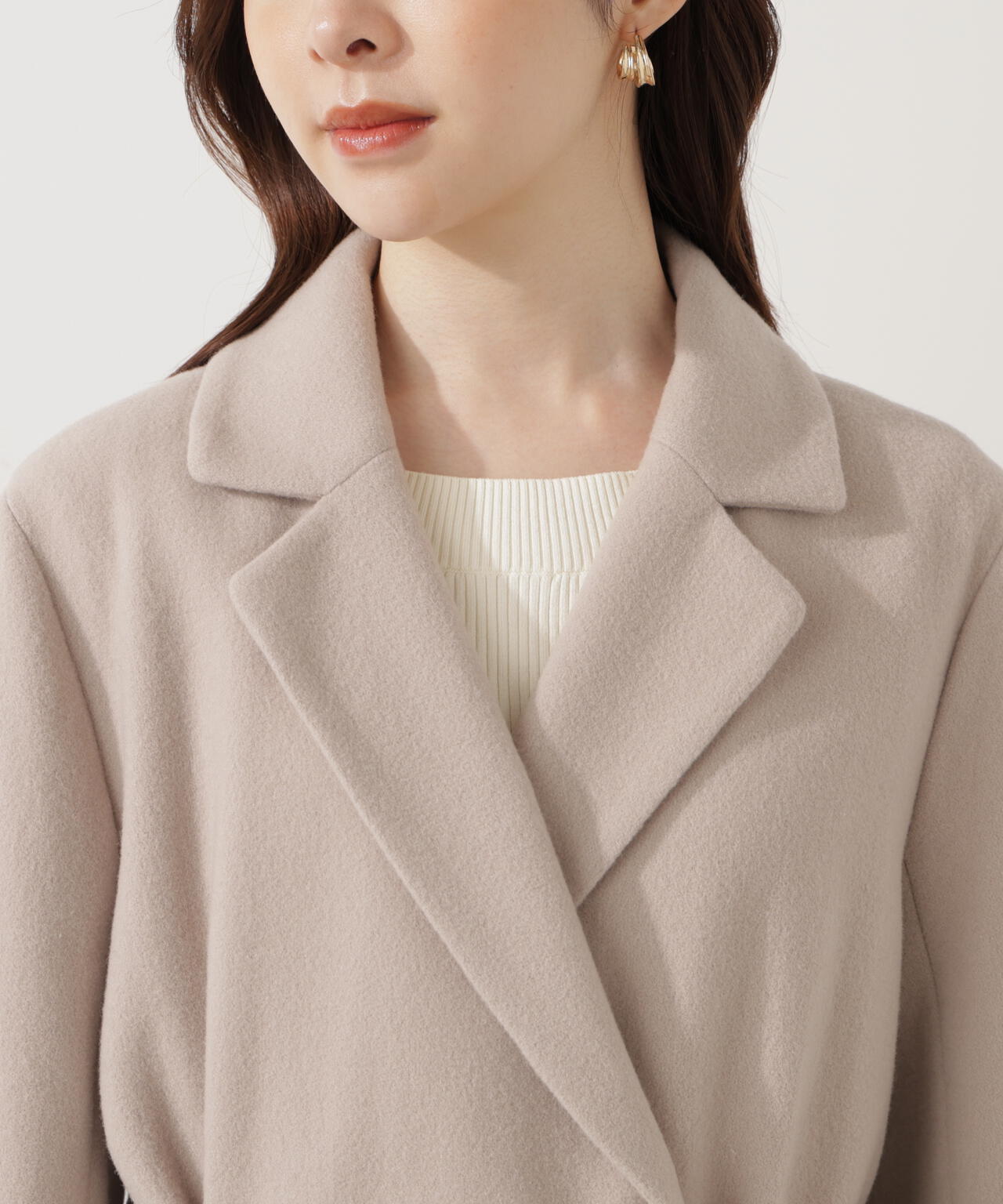 青島心さん着用】ベルテッドレディーコート | PROPORTION BODY