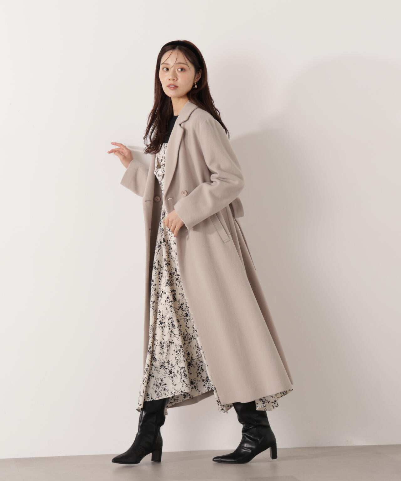 【青島心さん着用】ベルテッドレディーコート