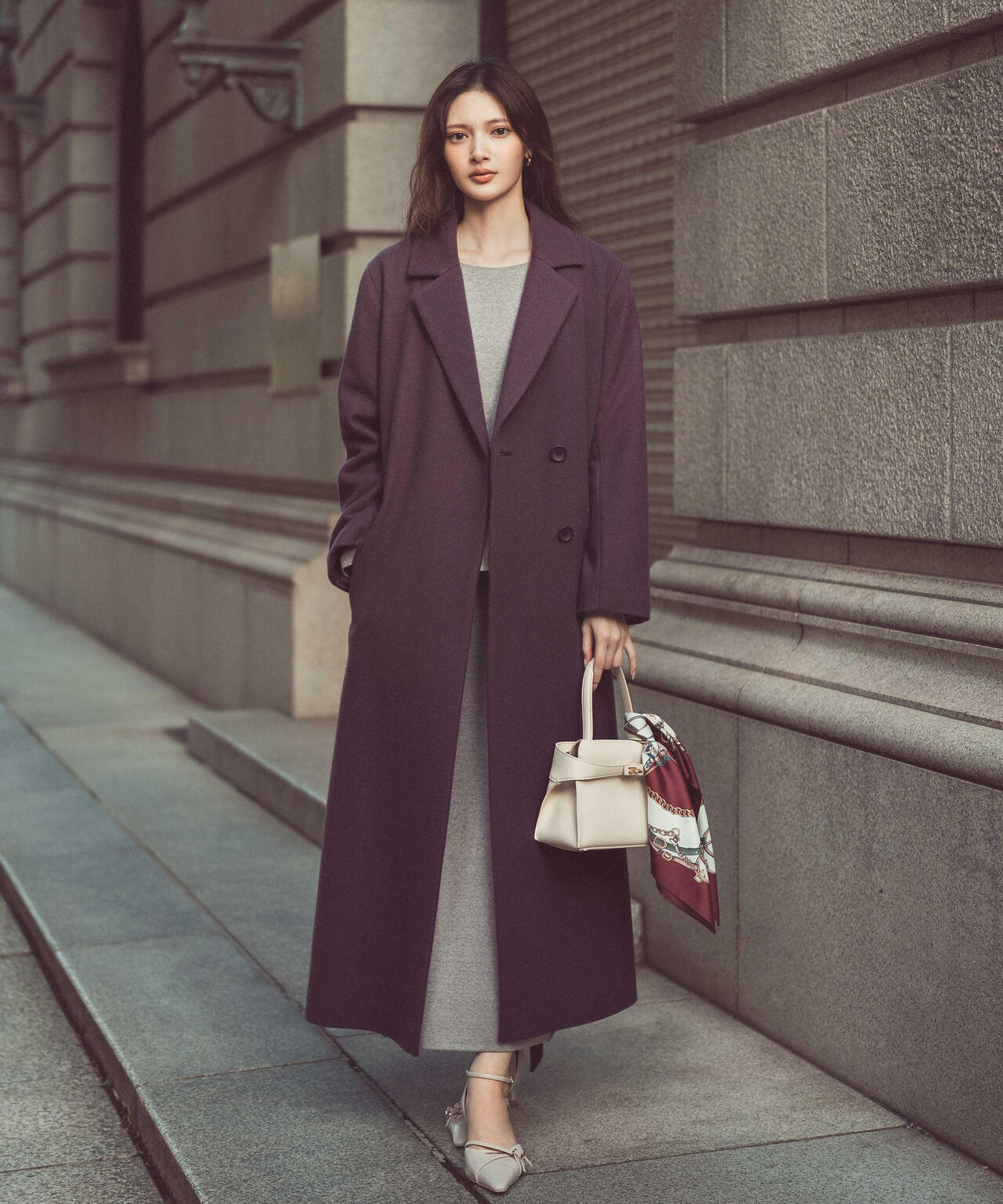 青島心さん着用】ベルテッドレディーコート | PROPORTION BODY