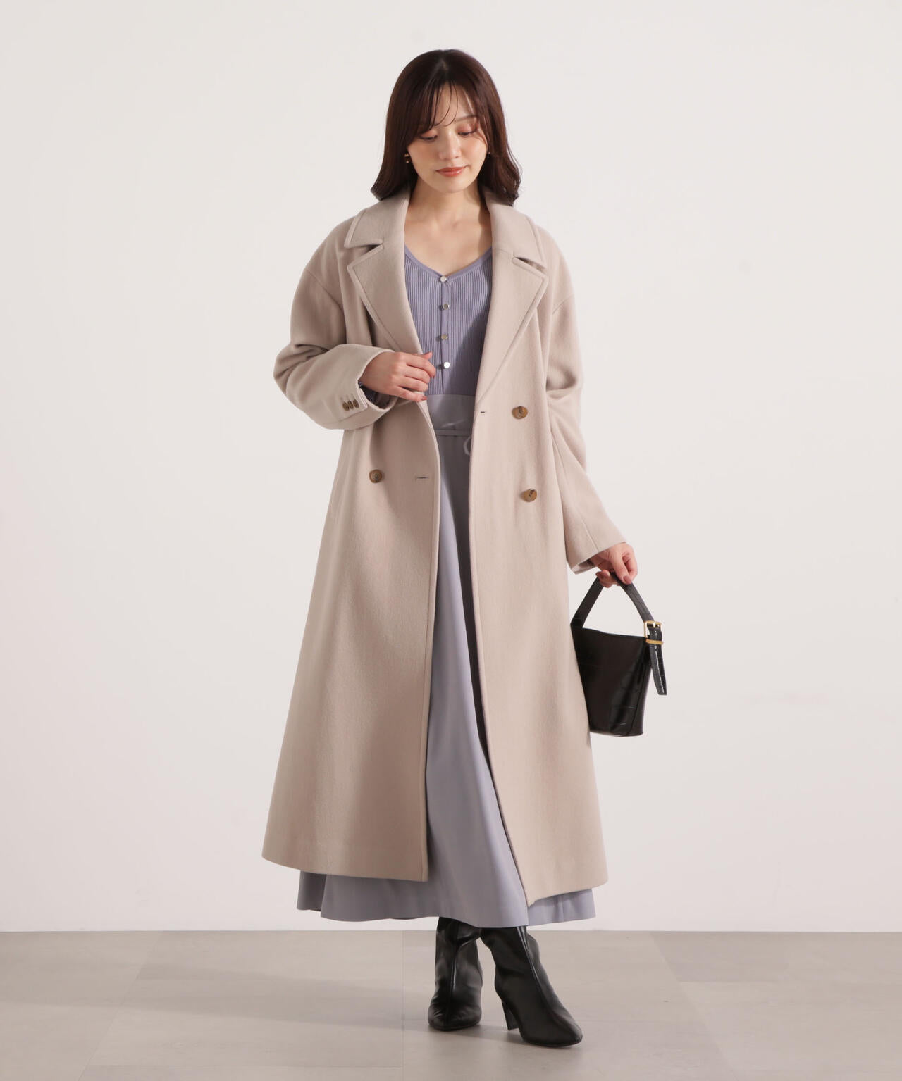 【加藤栞さん着用】ダブル釦チェスターコート