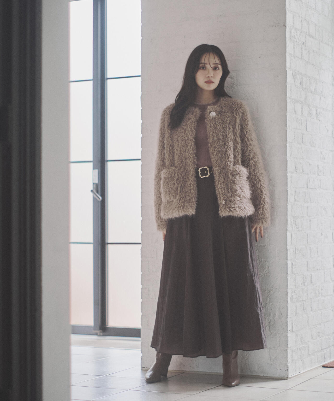 【加藤栞さん着用】ラムファー風ブルゾン