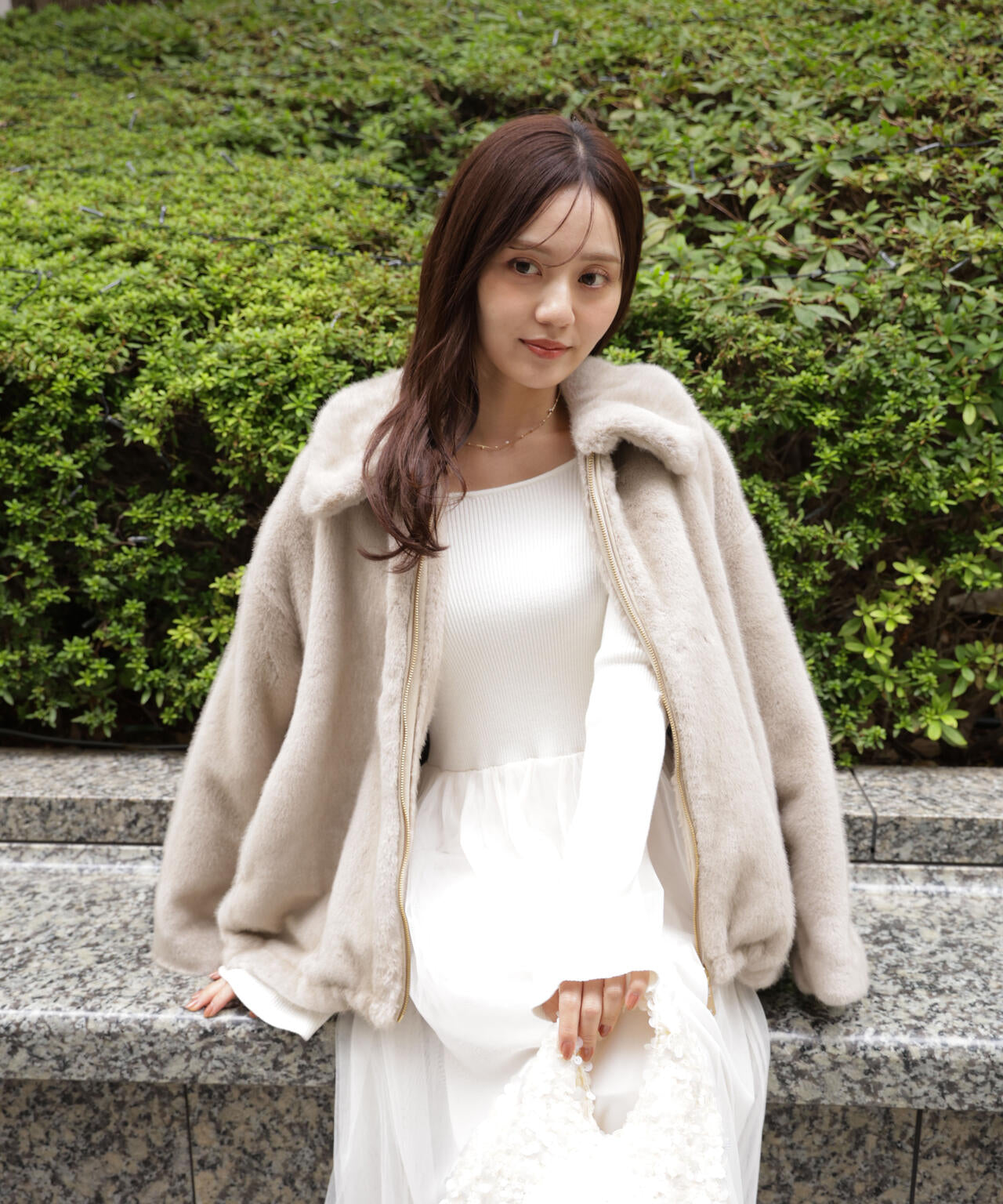 【青島心さん着用】フェイクファーブルゾン