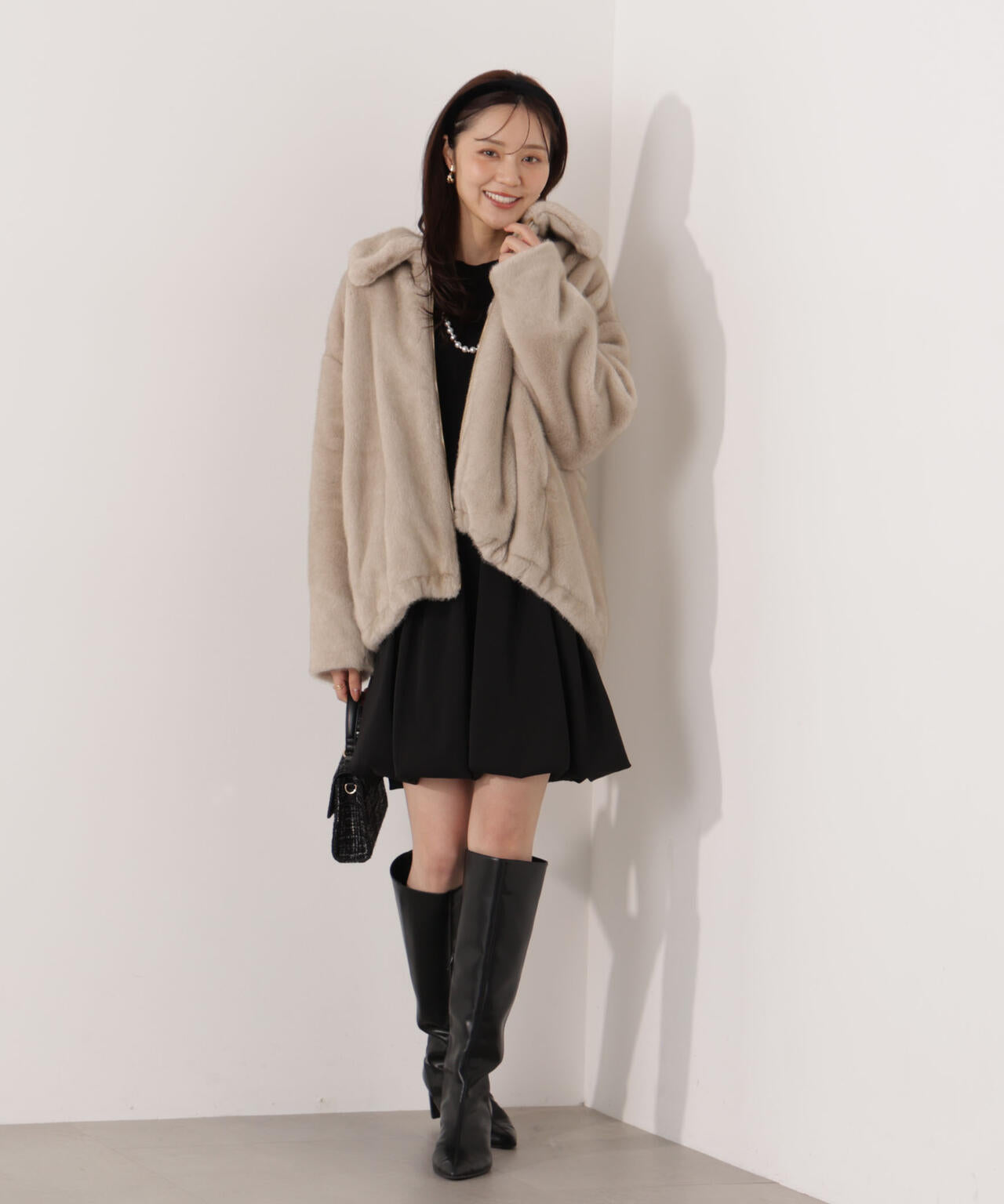 【青島心さん着用】フェイクファーブルゾン