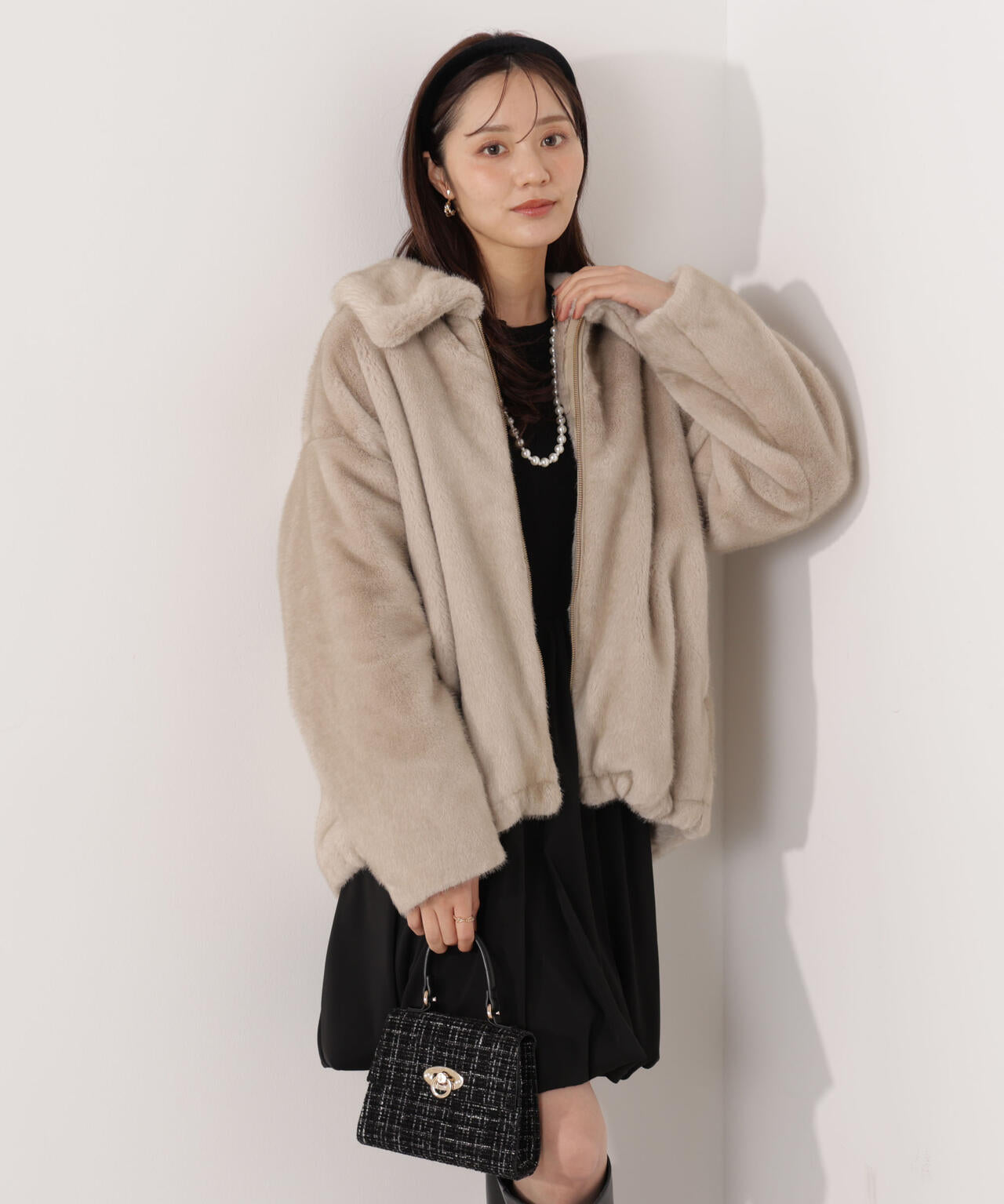 【青島心さん着用】フェイクファーブルゾン
