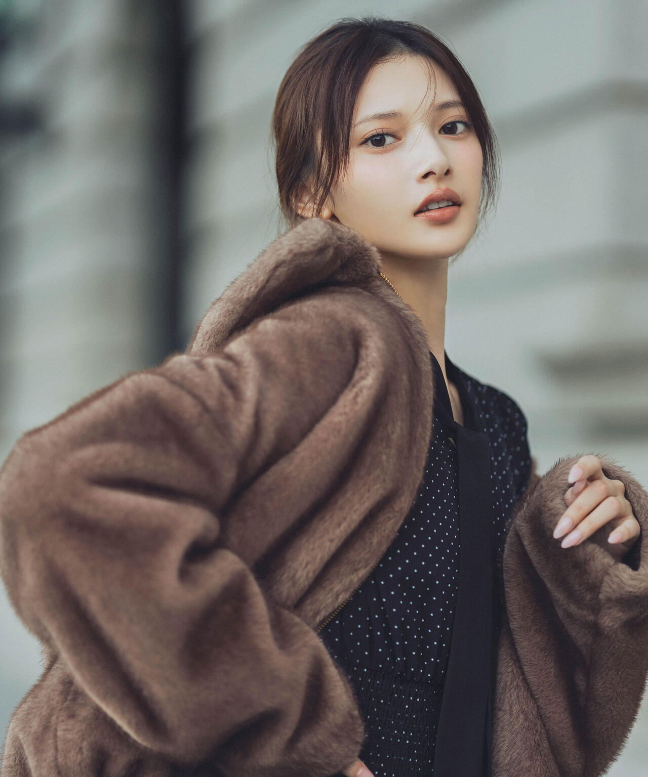 【青島心さん着用】フェイクファーブルゾン