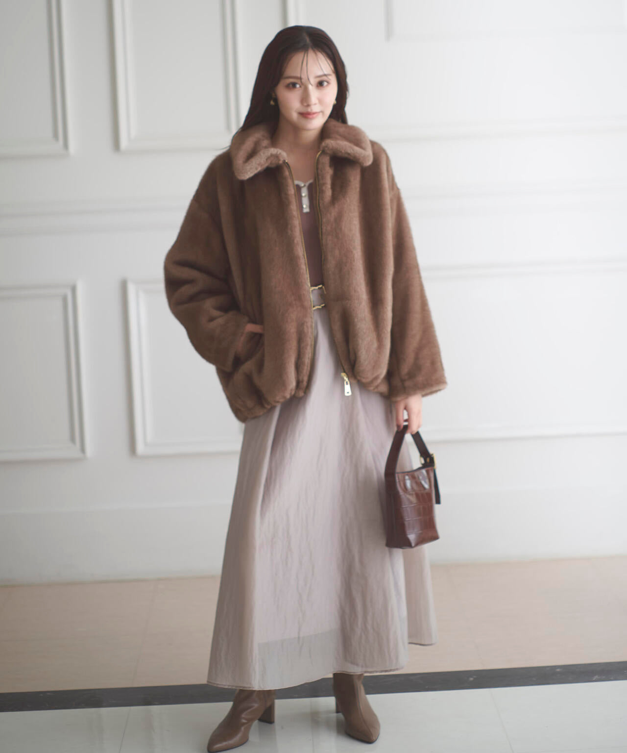 【青島心さん着用】フェイクファーブルゾン