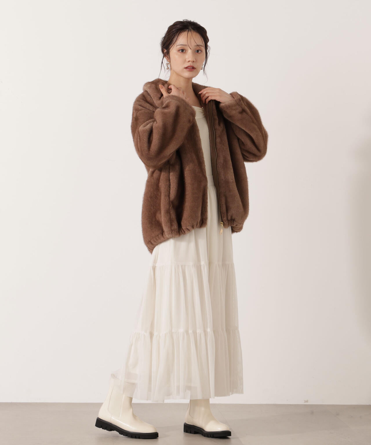 【青島心さん着用】フェイクファーブルゾン