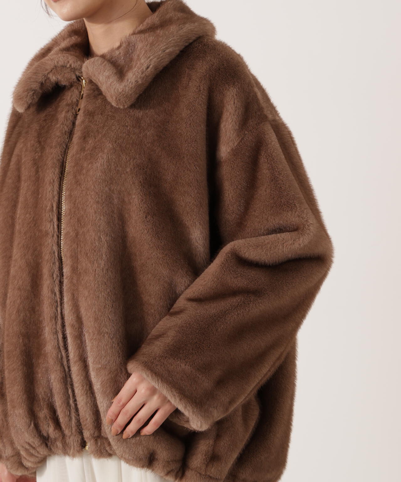 【青島心さん着用】フェイクファーブルゾン