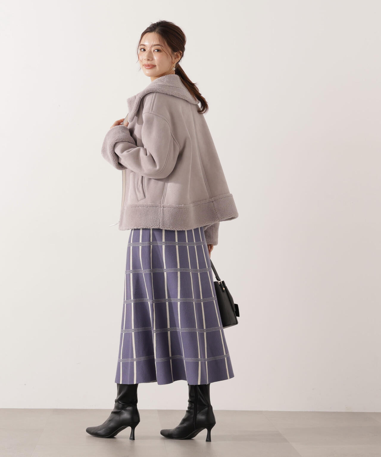 美品】ボディドレッシング リアルムートンハーフコート 定価24万円