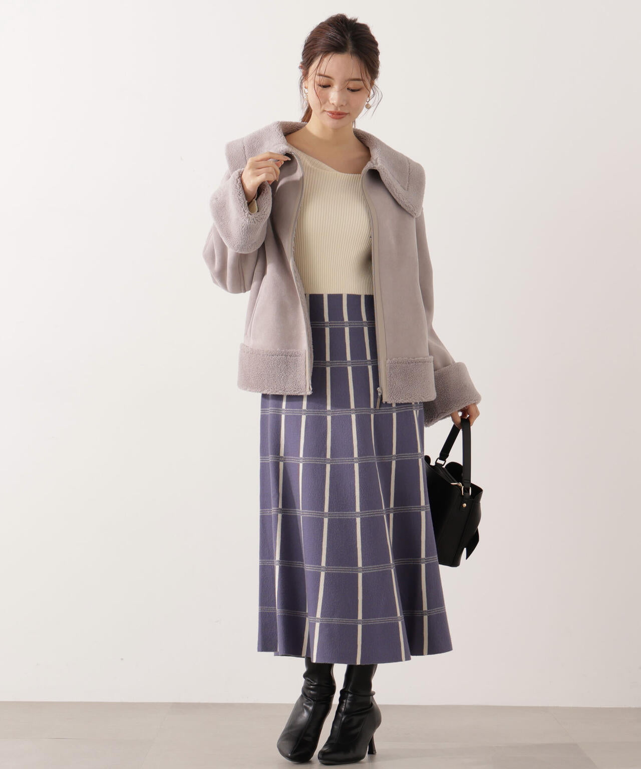 【加藤栞さん着用】フェイクムートン