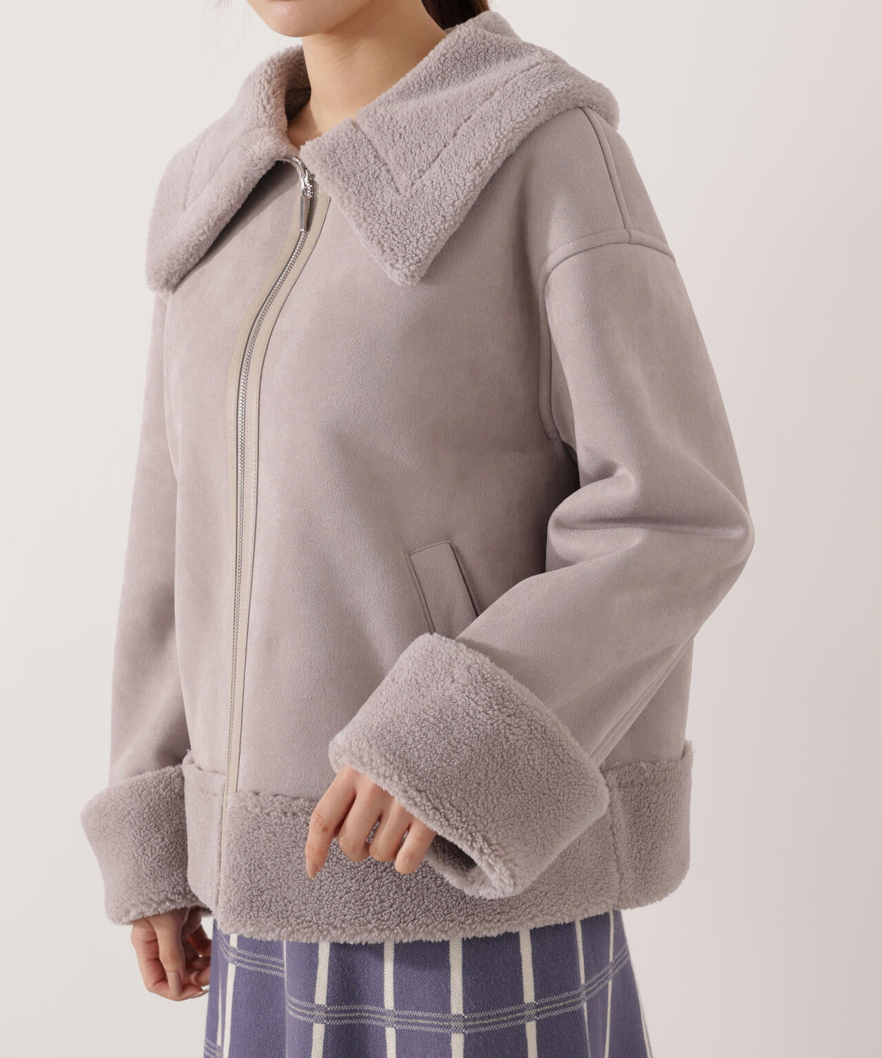 【加藤栞さん着用】フェイクムートン