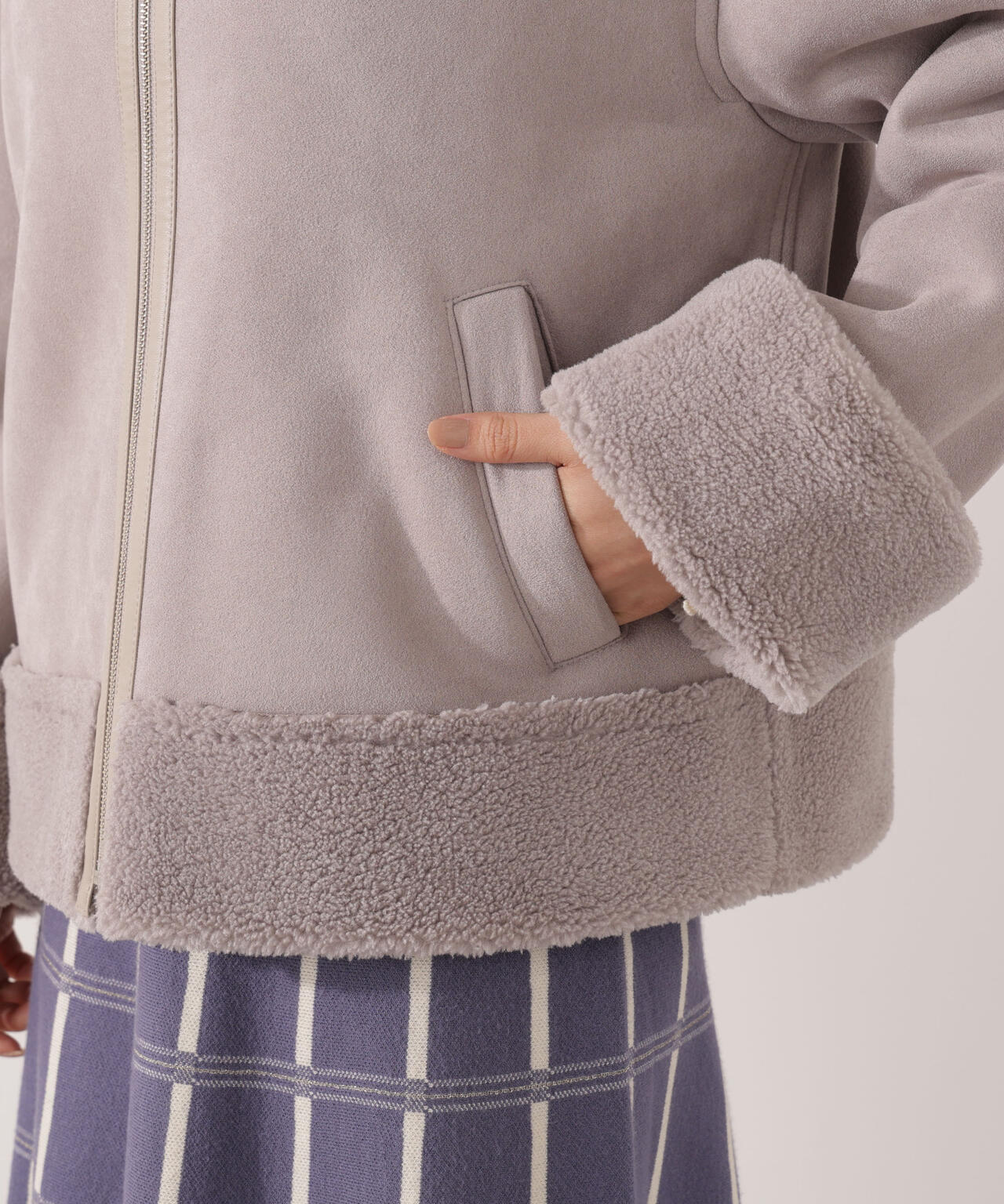 【加藤栞さん着用】フェイクムートン