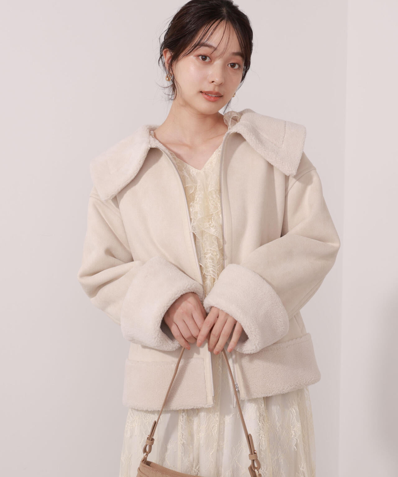 【加藤栞さん着用】フェイクムートン