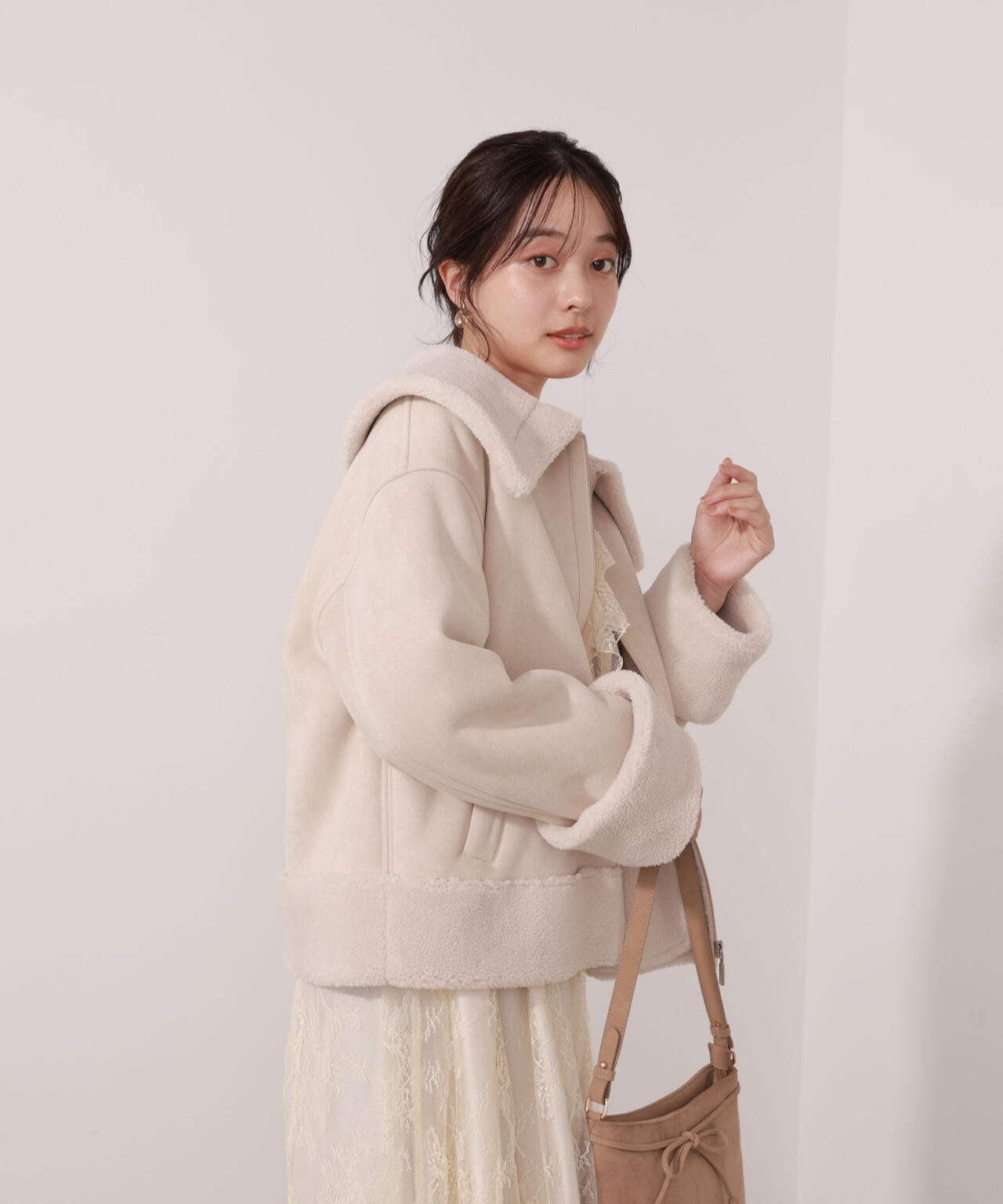 【加藤栞さん着用】フェイクムートン