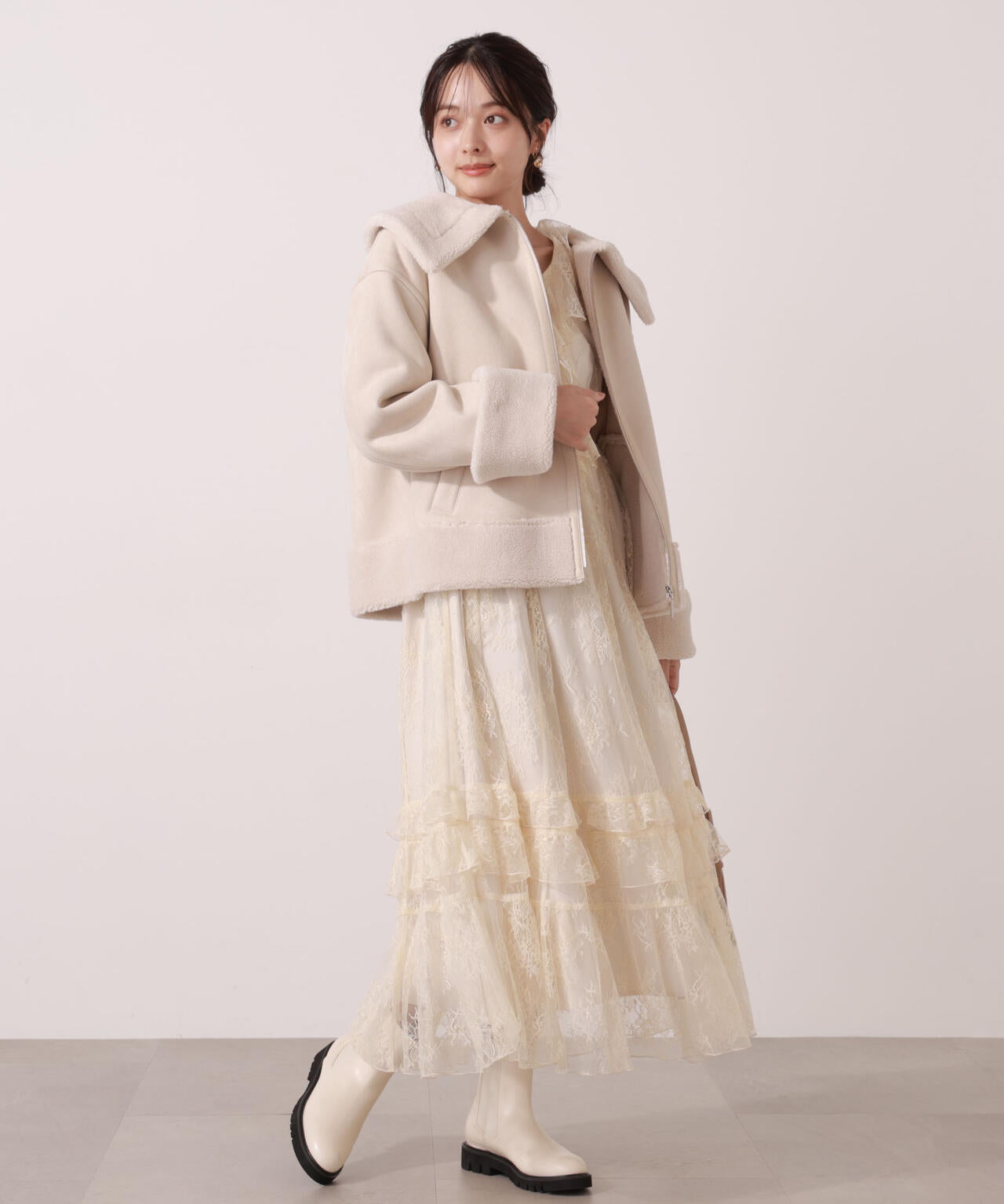 【加藤栞さん着用】フェイクムートン