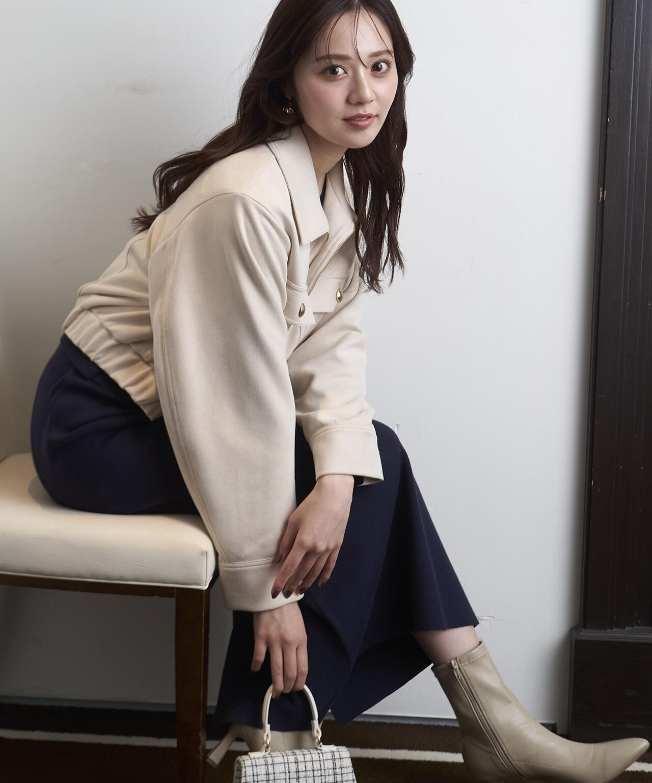 フェイクスエード調ブルゾン