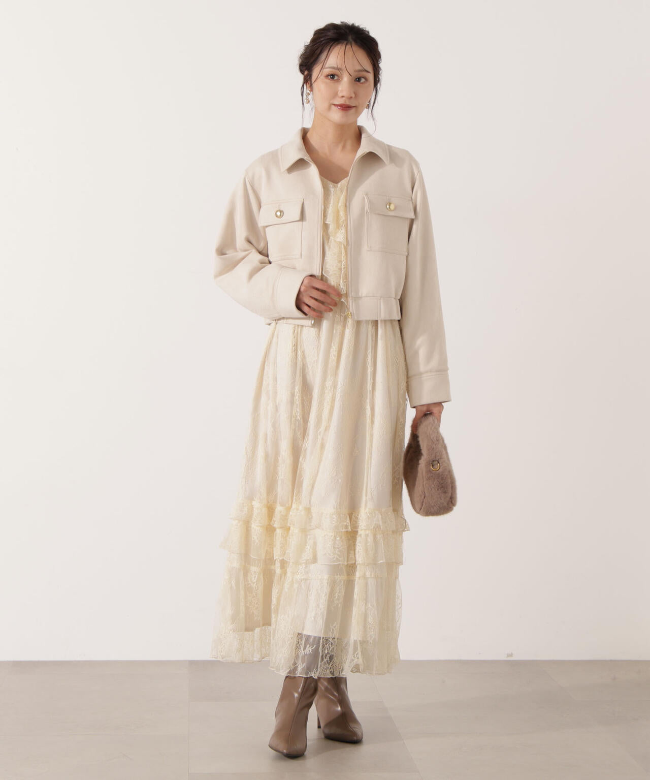 フェイクスエード調ブルゾン