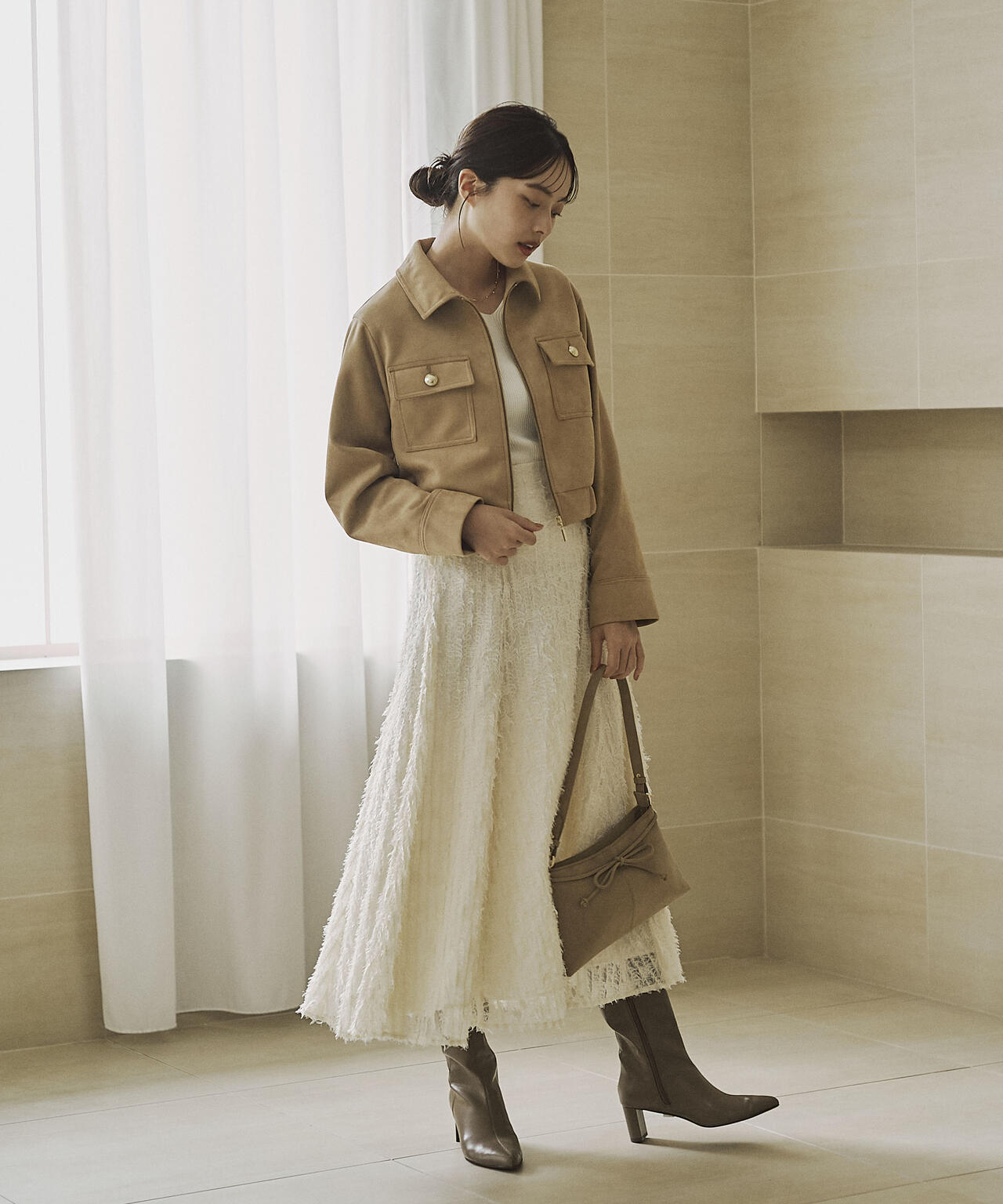 フェイクスエード調ブルゾン