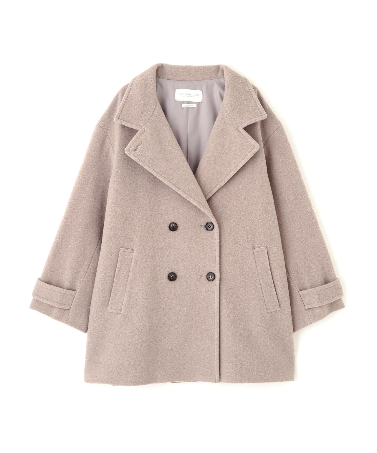 【青島心さん着用】2wayミドルコート【ネールピンク：WEB限定】