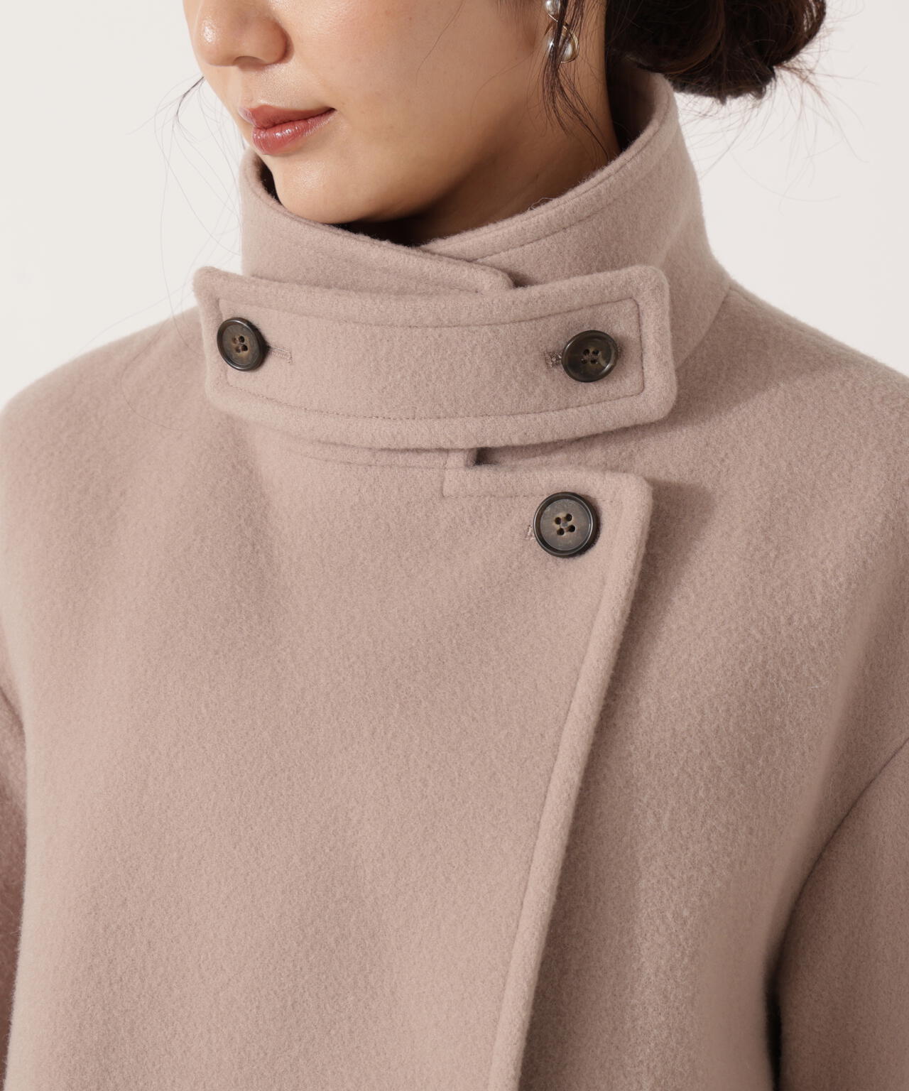 【青島心さん着用】2wayミドルコート【ネールピンク：WEB限定】