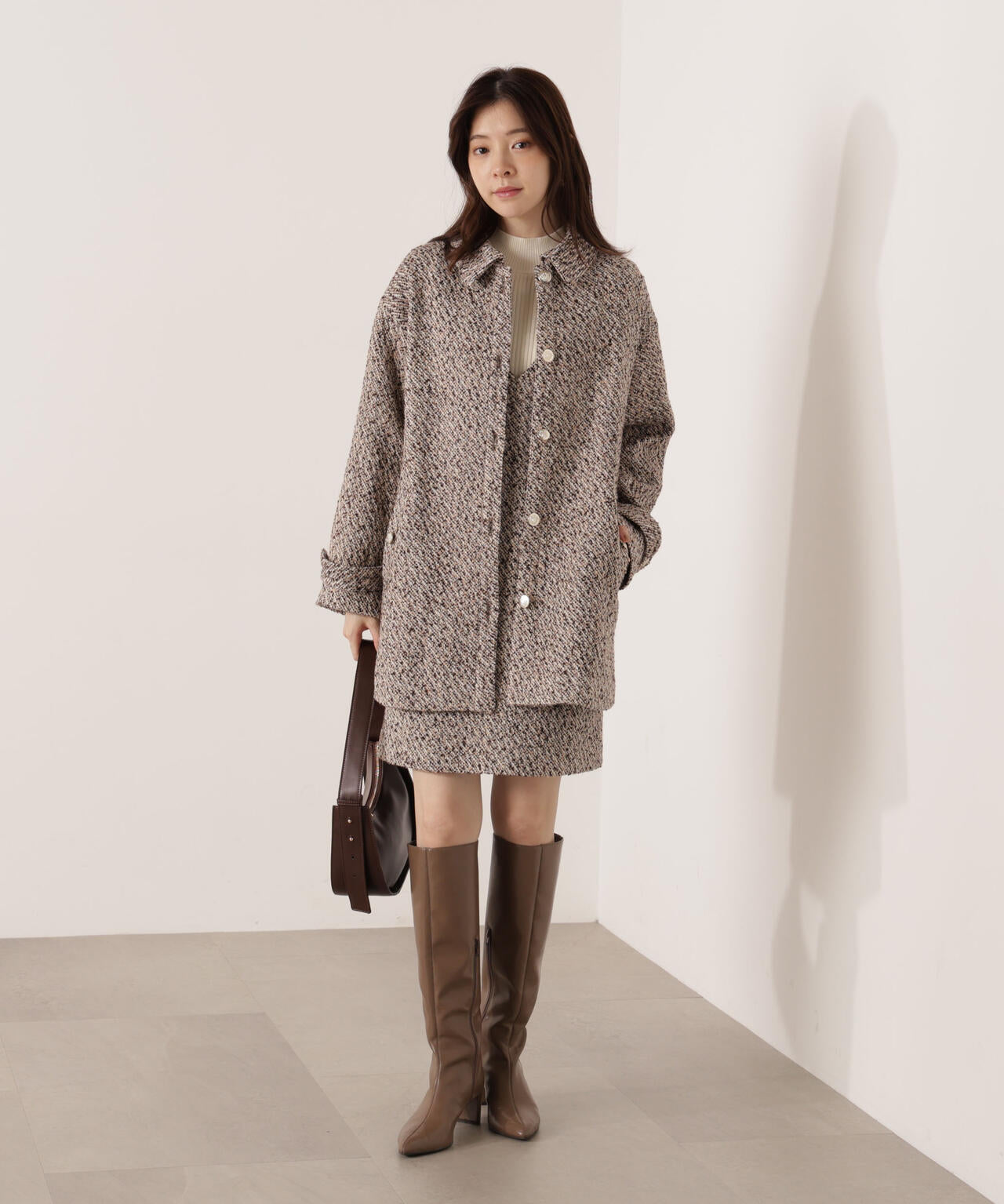 金ボタン付きツイードミドルジャケット | PROPORTION BODY