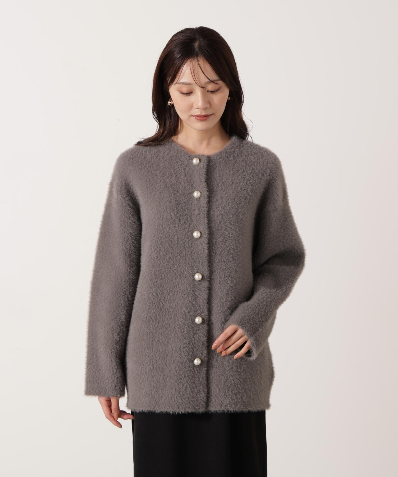 【青島心さん着用】フェザージャコット【アイボリー：WEB限定】