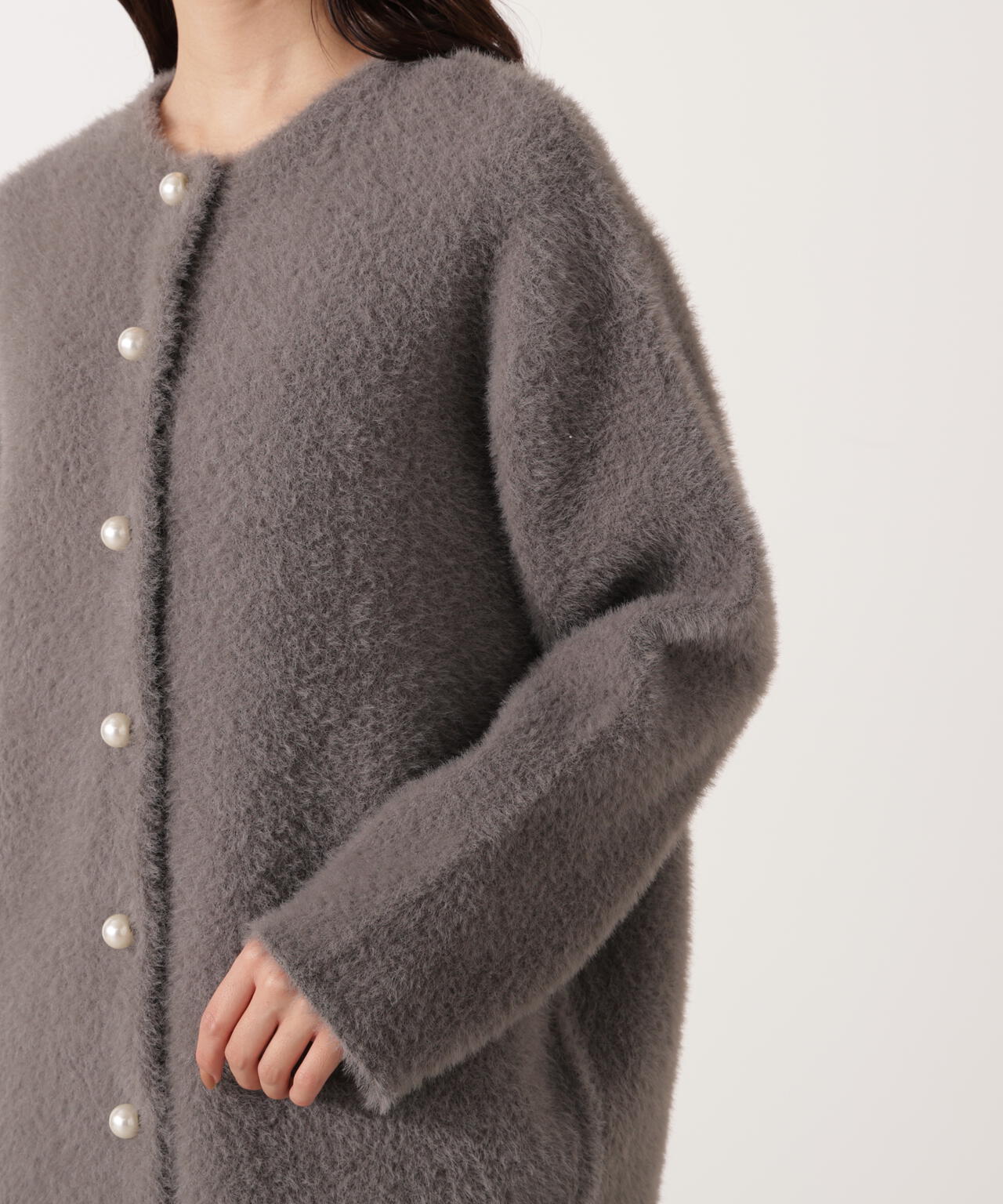 【青島心さん着用】フェザージャコット【アイボリー：WEB限定】