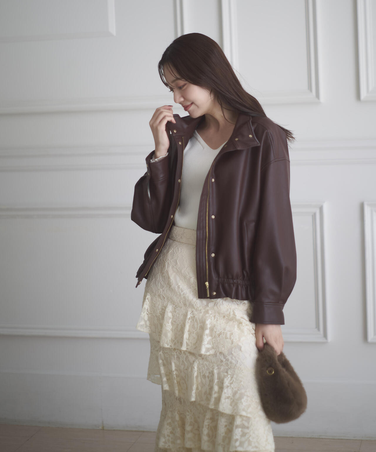 松川星さん着用】合皮ドロストブルゾン | PROPORTION BODY DRESSING