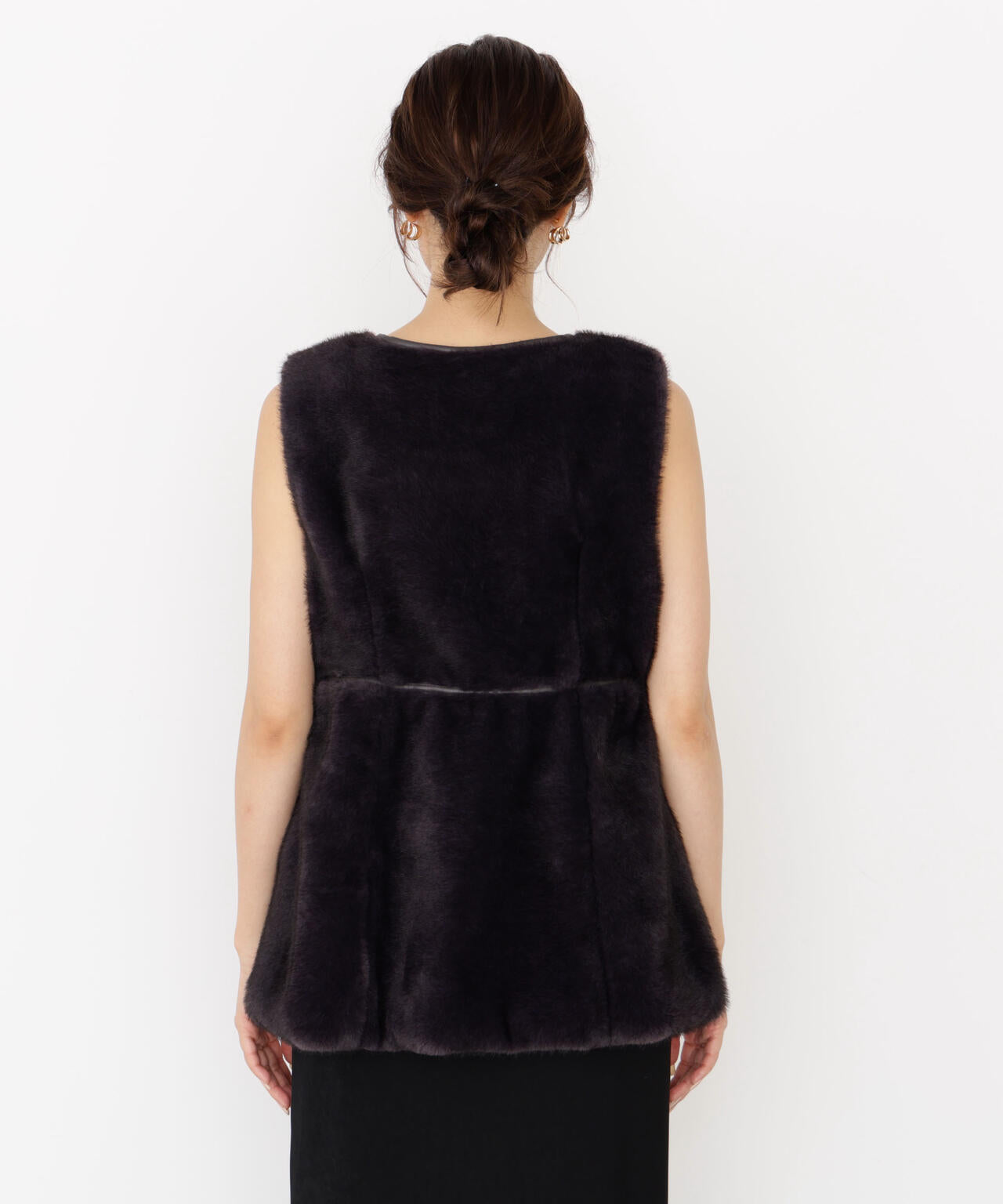 フェイクファーペプラムジレ