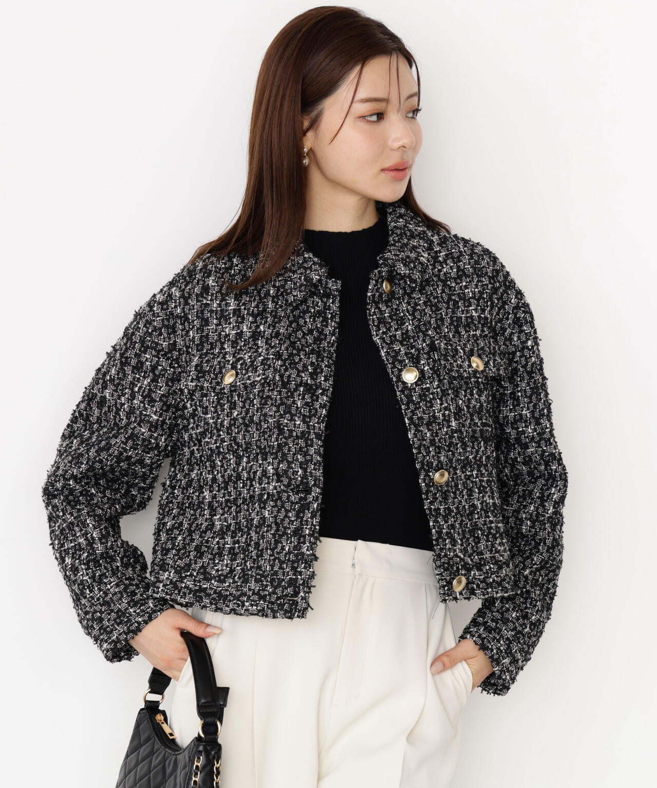【松川星さん着用】ラメツイードブルゾン
