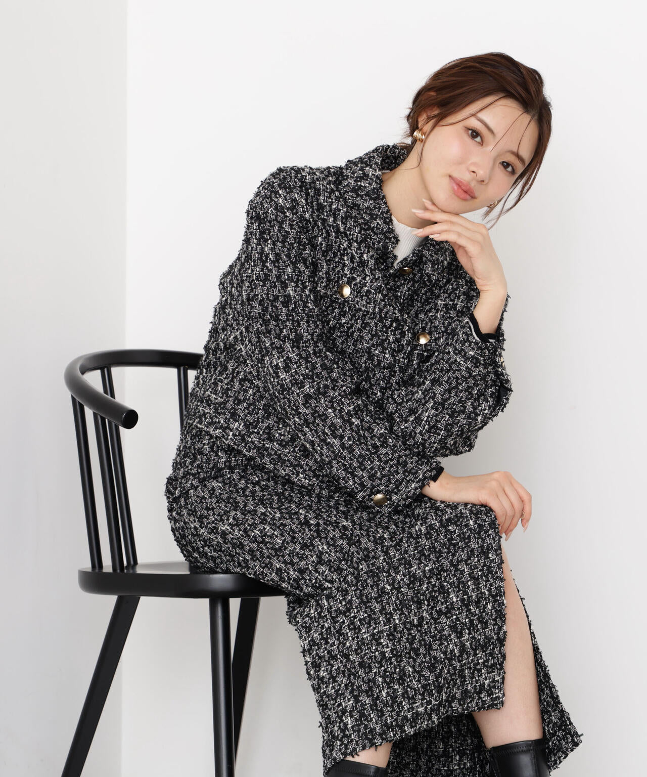 松川星さん着用】ラメツイードブルゾン | PROPORTION BODY DRESSING