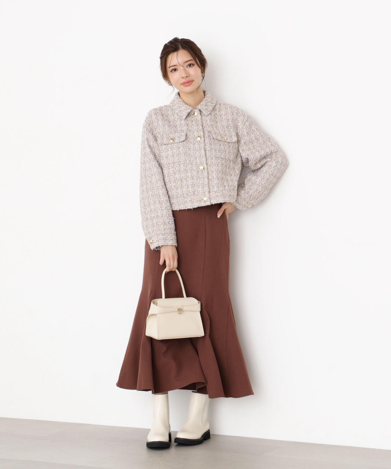 【松川星さん着用】ラメツイードブルゾン