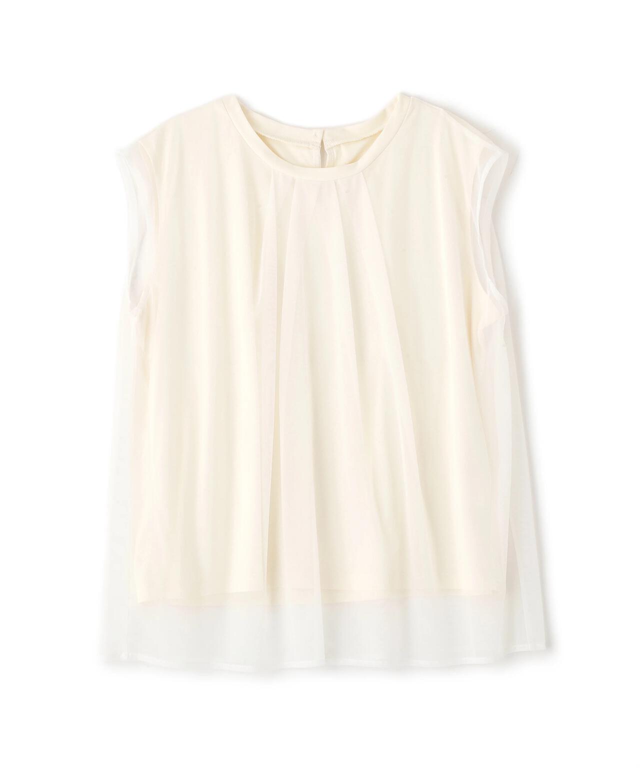 タック入りチュールトップス