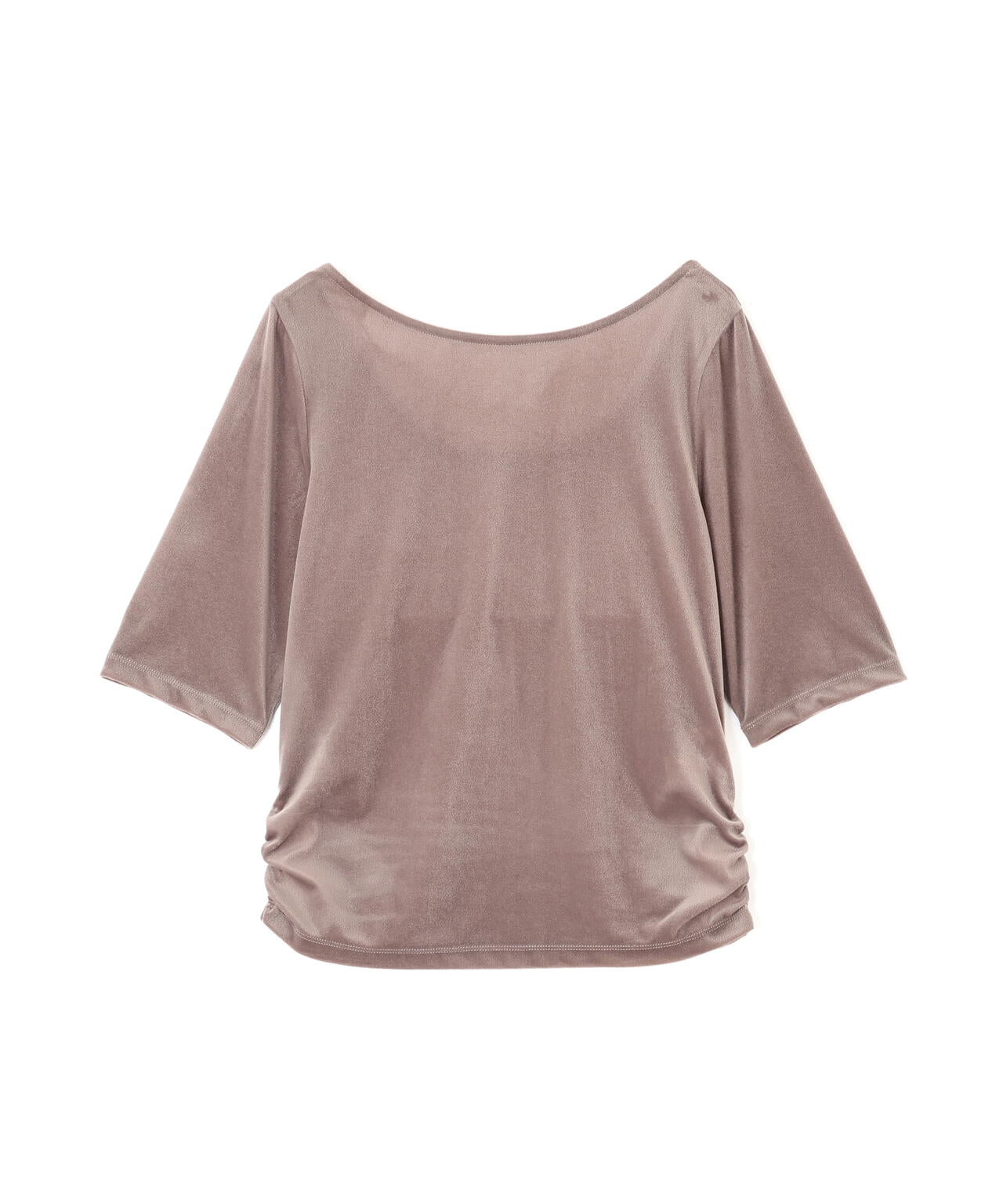 ＜ハンドウォッシャブル＞シアーベロア5分袖トップス