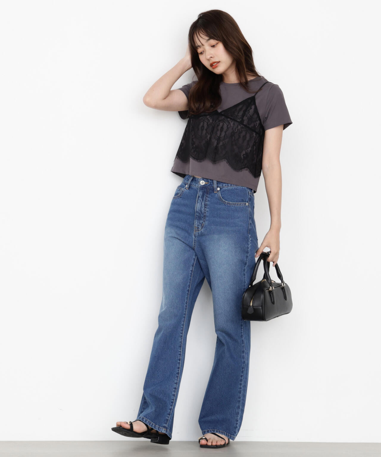 レースキャミセットカットソー