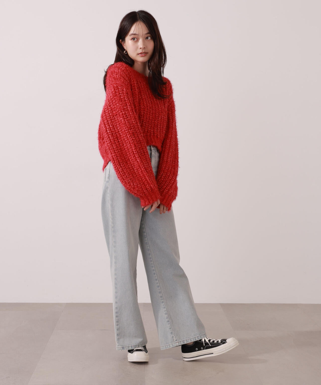 ローゲージざっくりニット