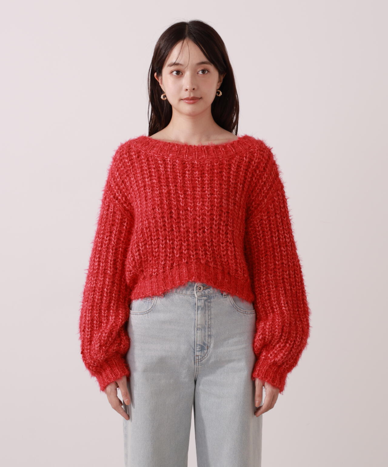 ローゲージざっくりニット