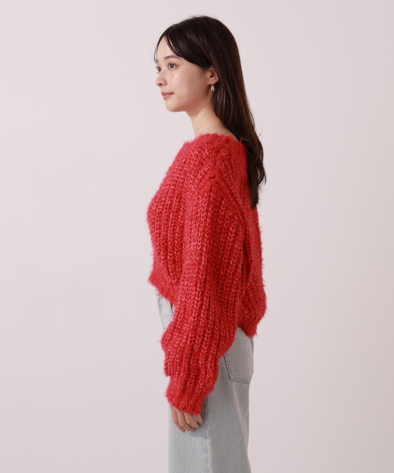 ローゲージざっくりニット