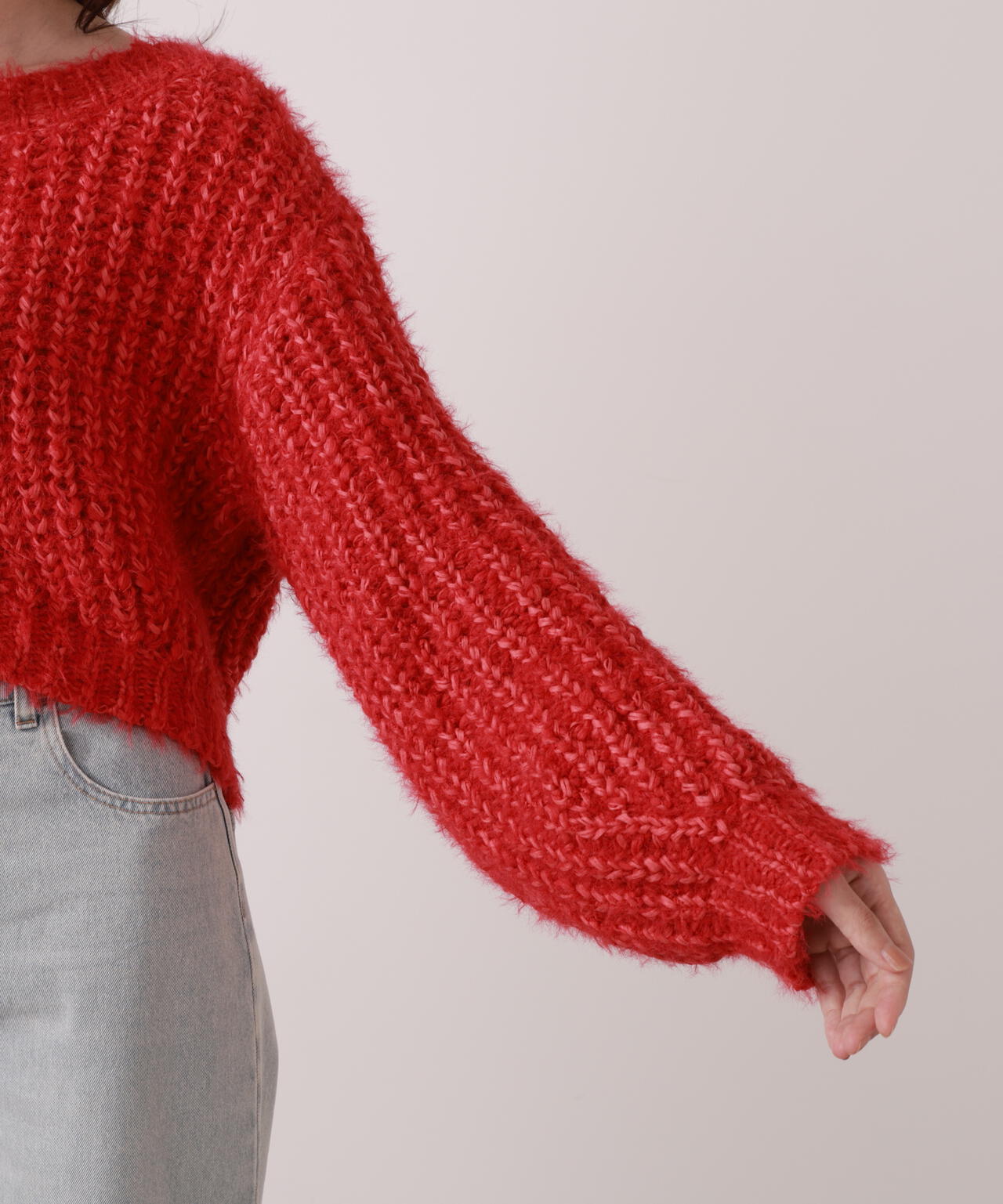 ローゲージざっくりニット